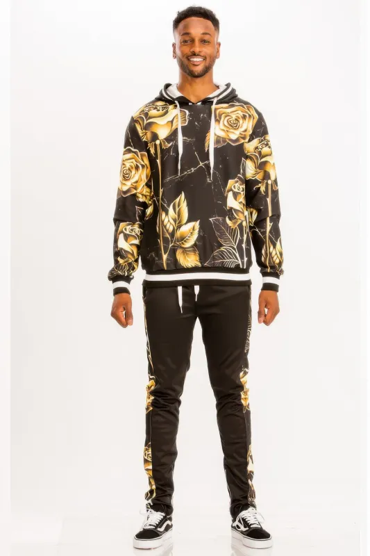 Print Hoodie And Sweat Set made by C.C