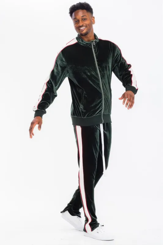Mens Velour Track Jacket And Track Pant Set sold by Unique Kulture