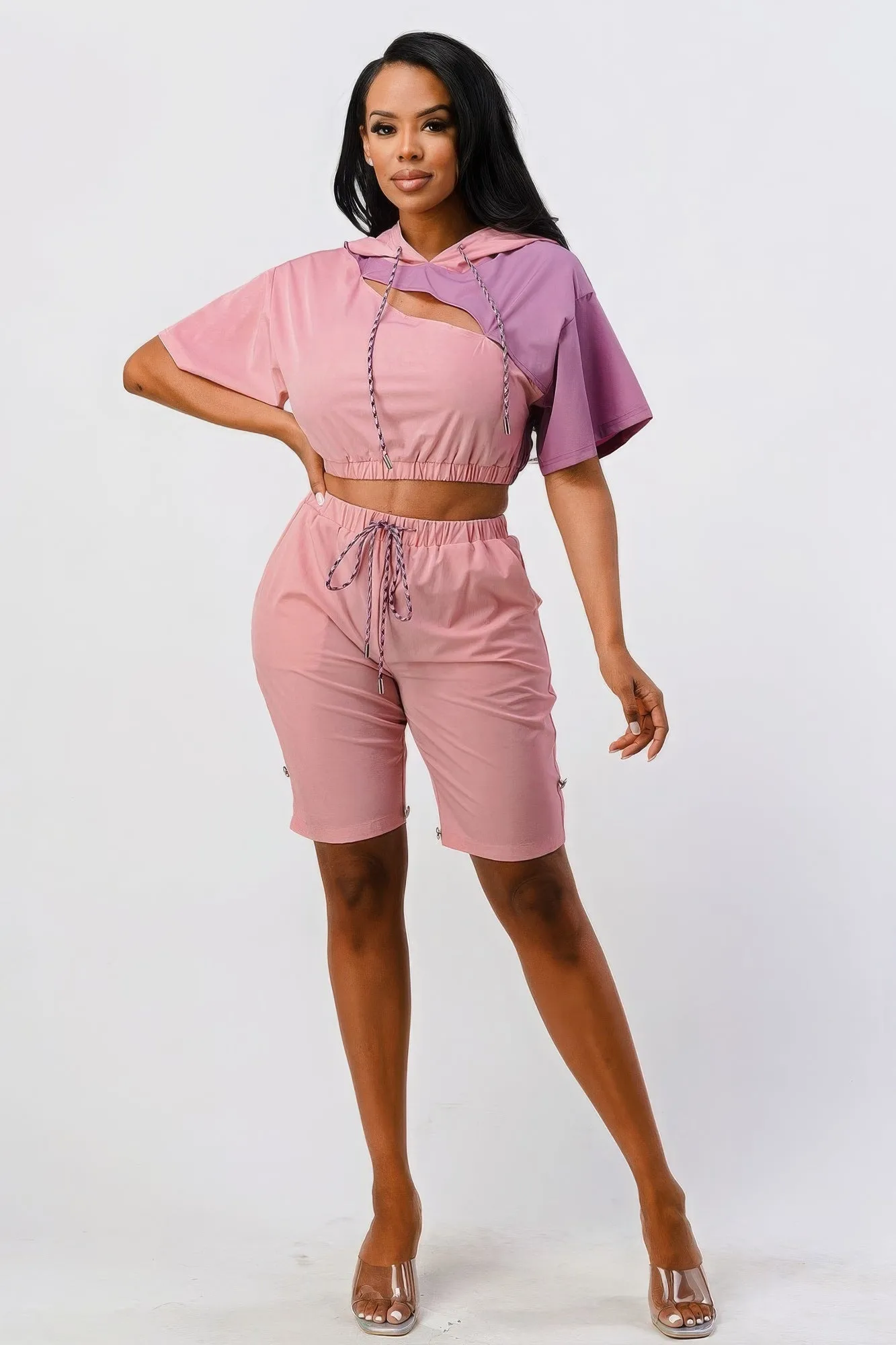 Pants Set In Color Block With Hoodie And Detachable Bottom Part sold by Unique Kulture product image thumbnail 3