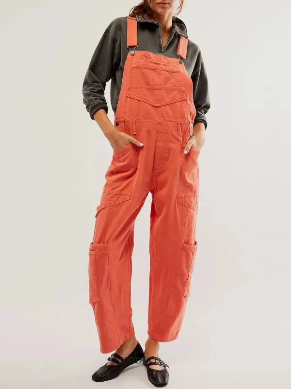 Pocketed Wide Strap Denim Overalls sold by Unique Kulture