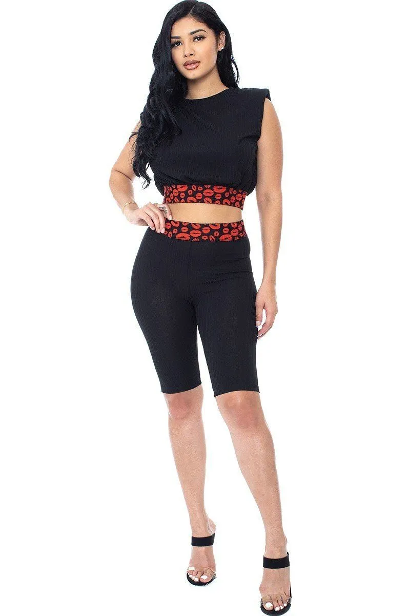 Shoulder Pad And Leopard Detailed Biker Shorts sold by Unique Kulture product image thumbnail 2