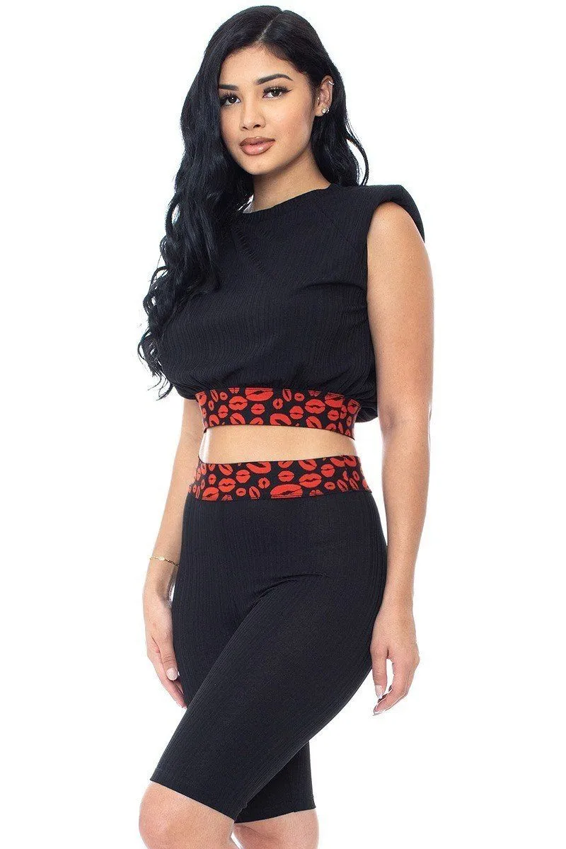 Shoulder Pad And Leopard Detailed Biker Shorts sold by Unique Kulture product image thumbnail 5