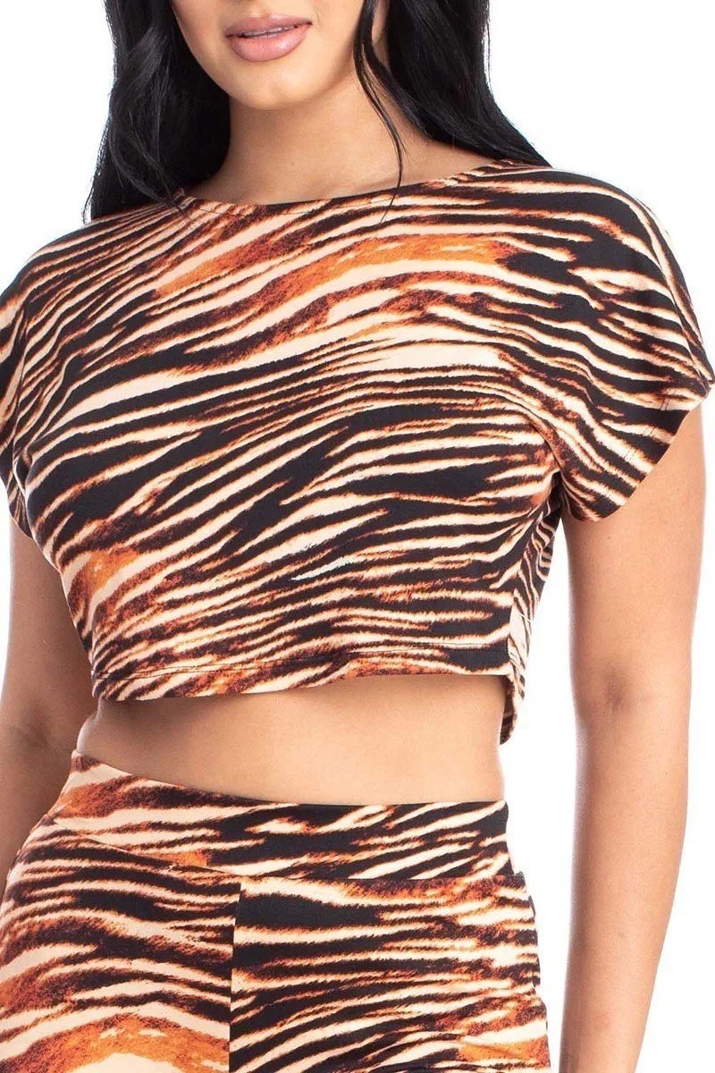 Zebra Print Crop Top And Palazzo Pants Set sold by Unique Kulture product image thumbnail 5