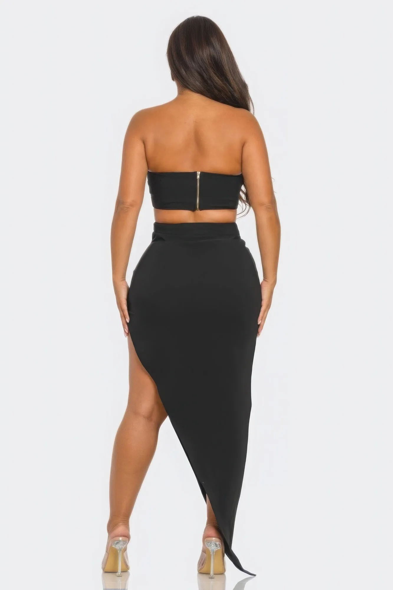 Front Eyelet Buckle Belt Top And Skirt Set sold by Unique Kulture product image thumbnail 5