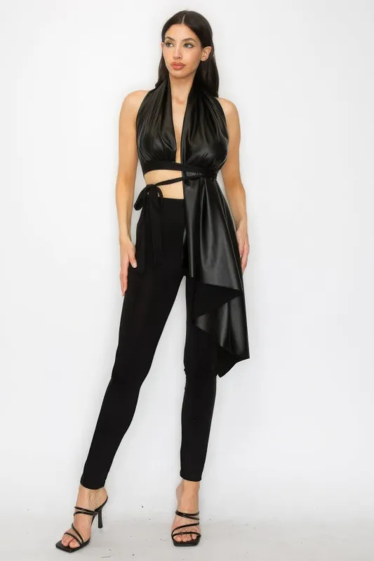 Faux Leather Top Pants Set sold by Unique Kulture
