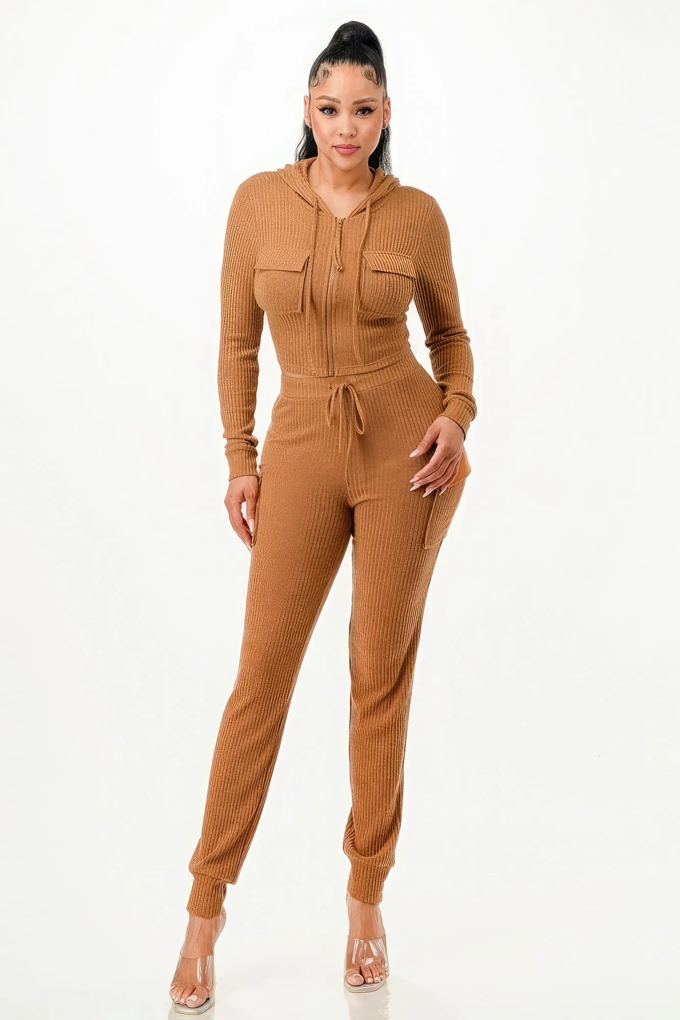 Rib Cargo Hoodie Set sold by Unique Kulture