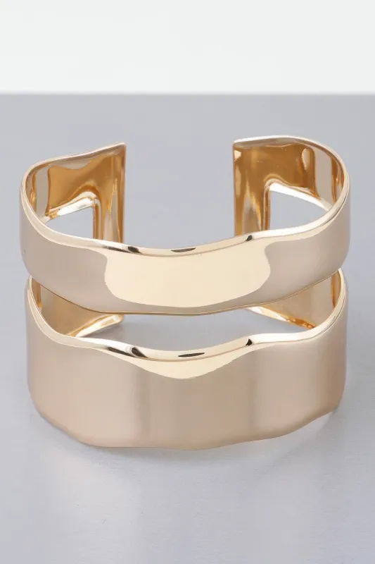 Shiny Double Open Cuff Bracelet sold by Unique Kulture