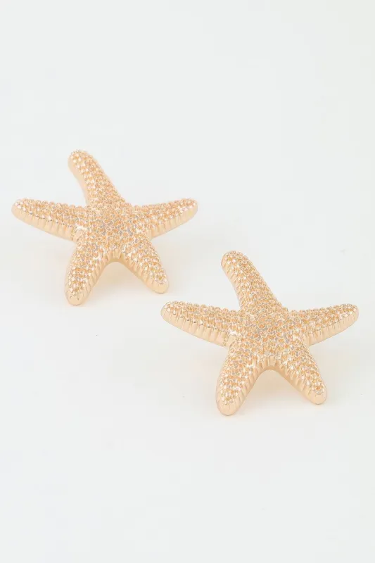 Hammered Starfish Stud Earrings made by Unique Kulture