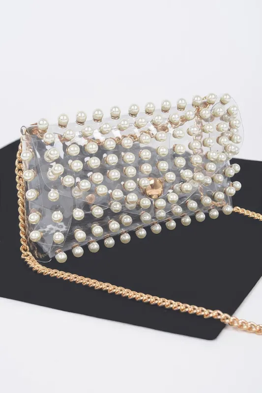 Rhinestone Clear Belt Bag W/chain sold by Unique Kulture