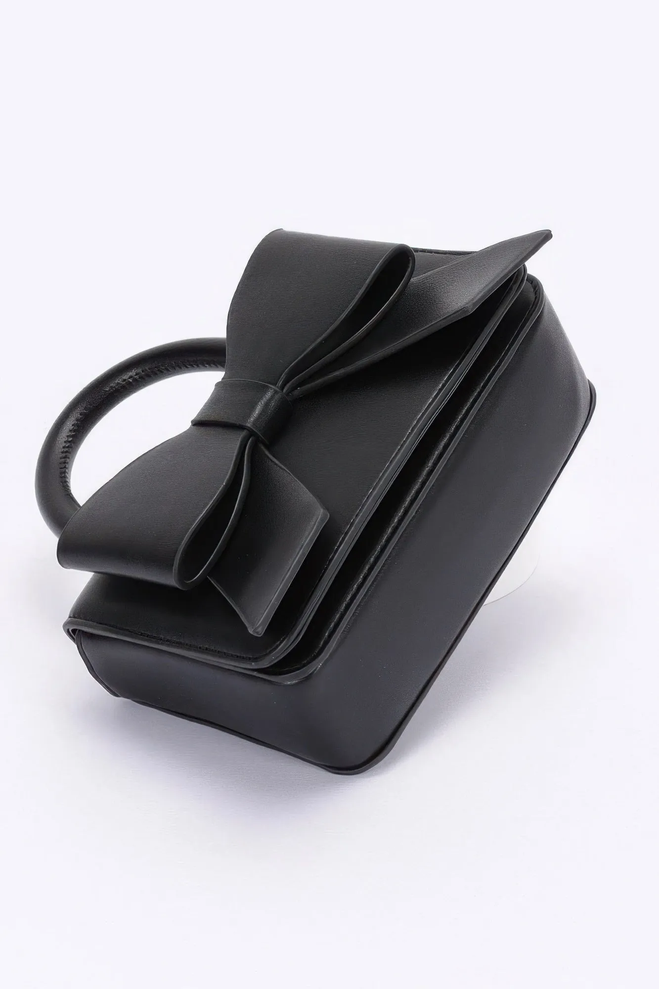 Faux Leather Ribbon Top Handle Bag sold by Unique Kulture product image thumbnail 4