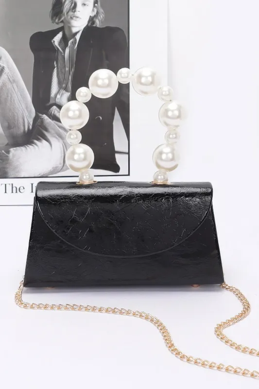 Metallic Pearl Handle Flap Bag sold by Unique Kulture