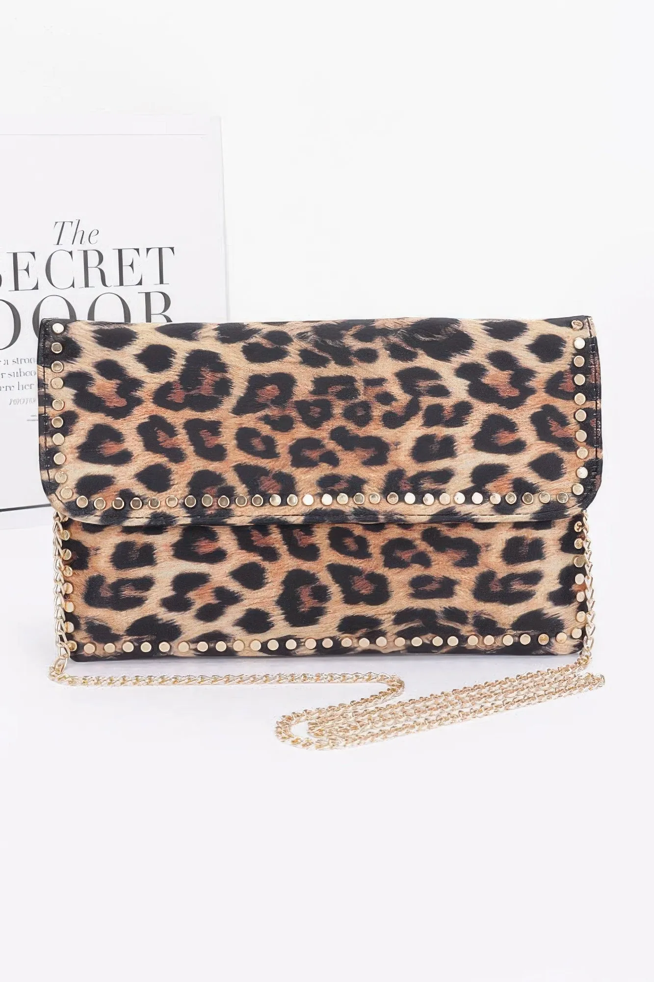 Nylon Leopard Metal Studded Clutch Bag sold by Unique Kulture product image thumbnail 3