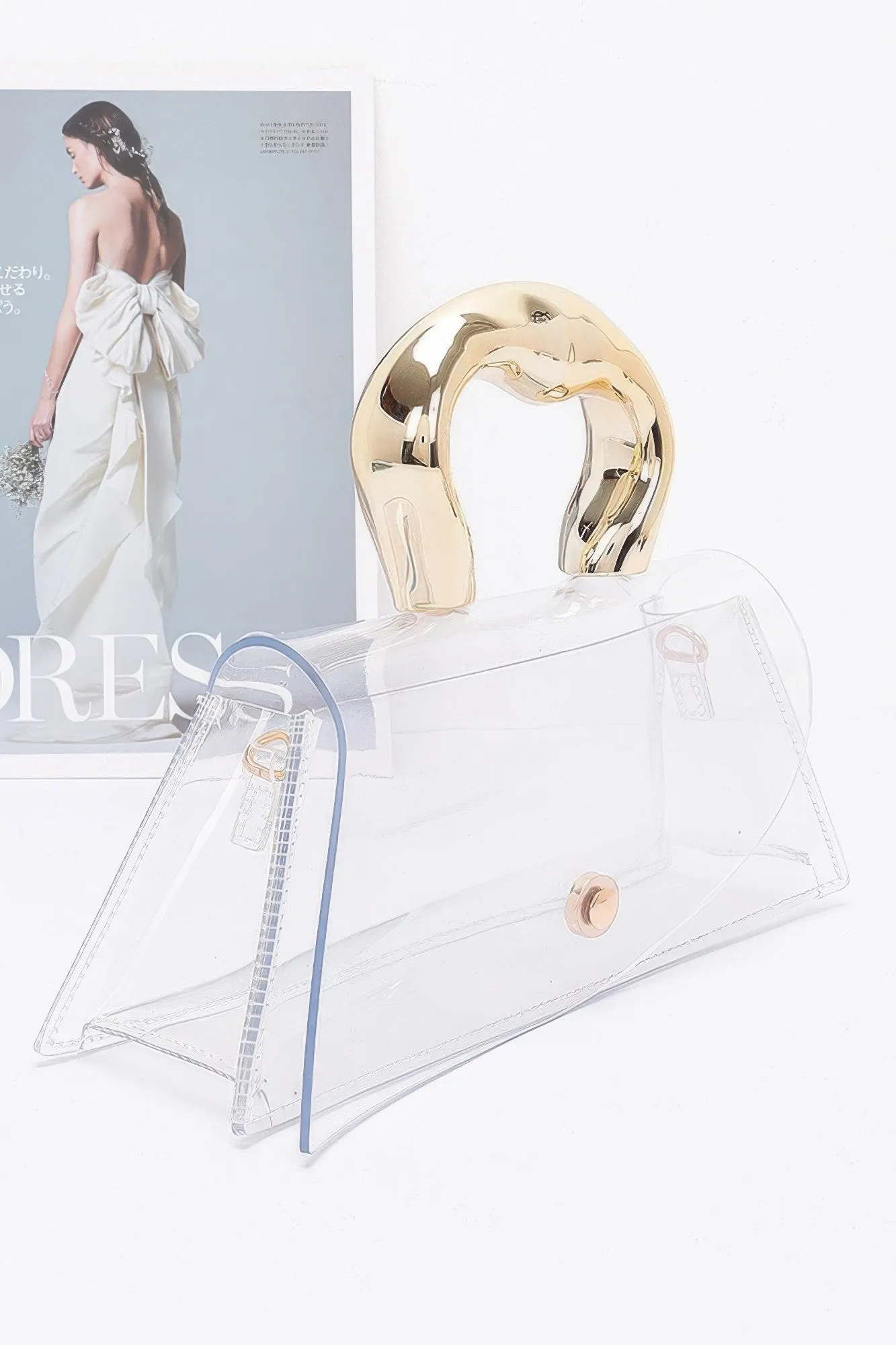 Pvc Clear Metal Handle Flap Bag sold by Unique Kulture product image thumbnail 3