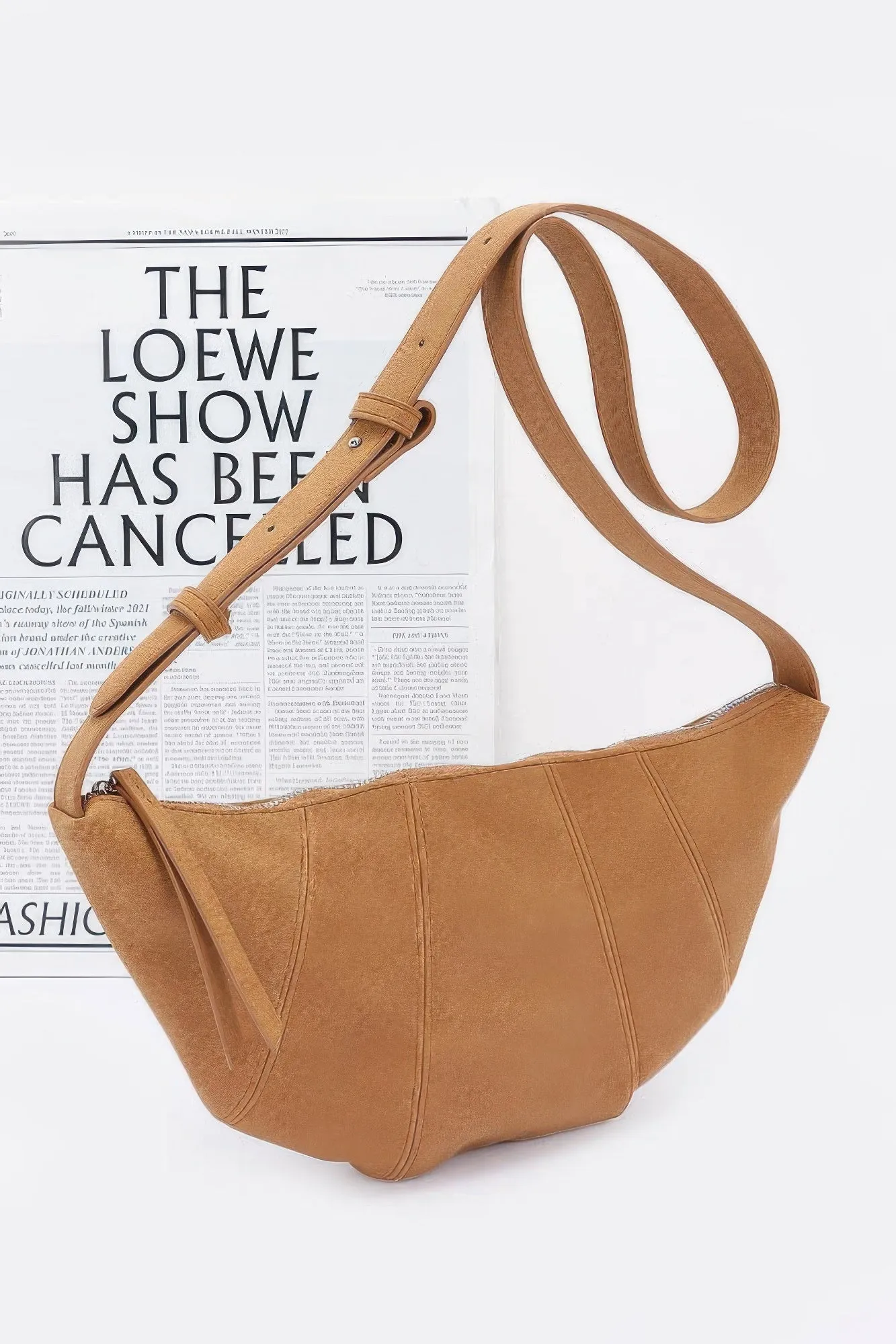 Faux Suede Croissant Bag sold by Unique Kulture product image thumbnail 2