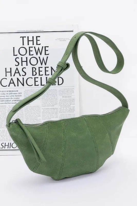 Faux Suede Croissant Bag made by Unique Kulture