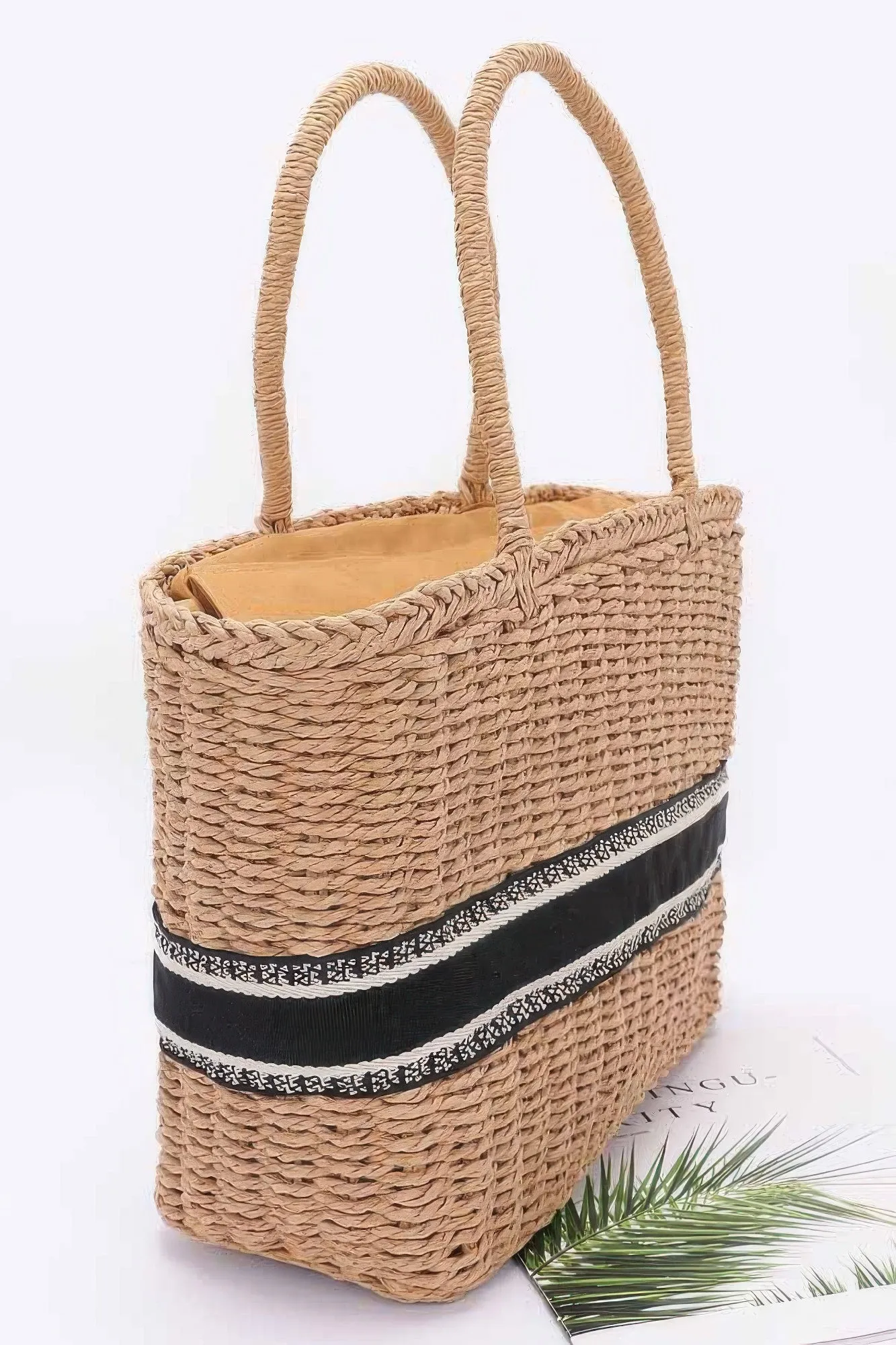 Faux Straw Tote Bag sold by Unique Kulture product image thumbnail 3