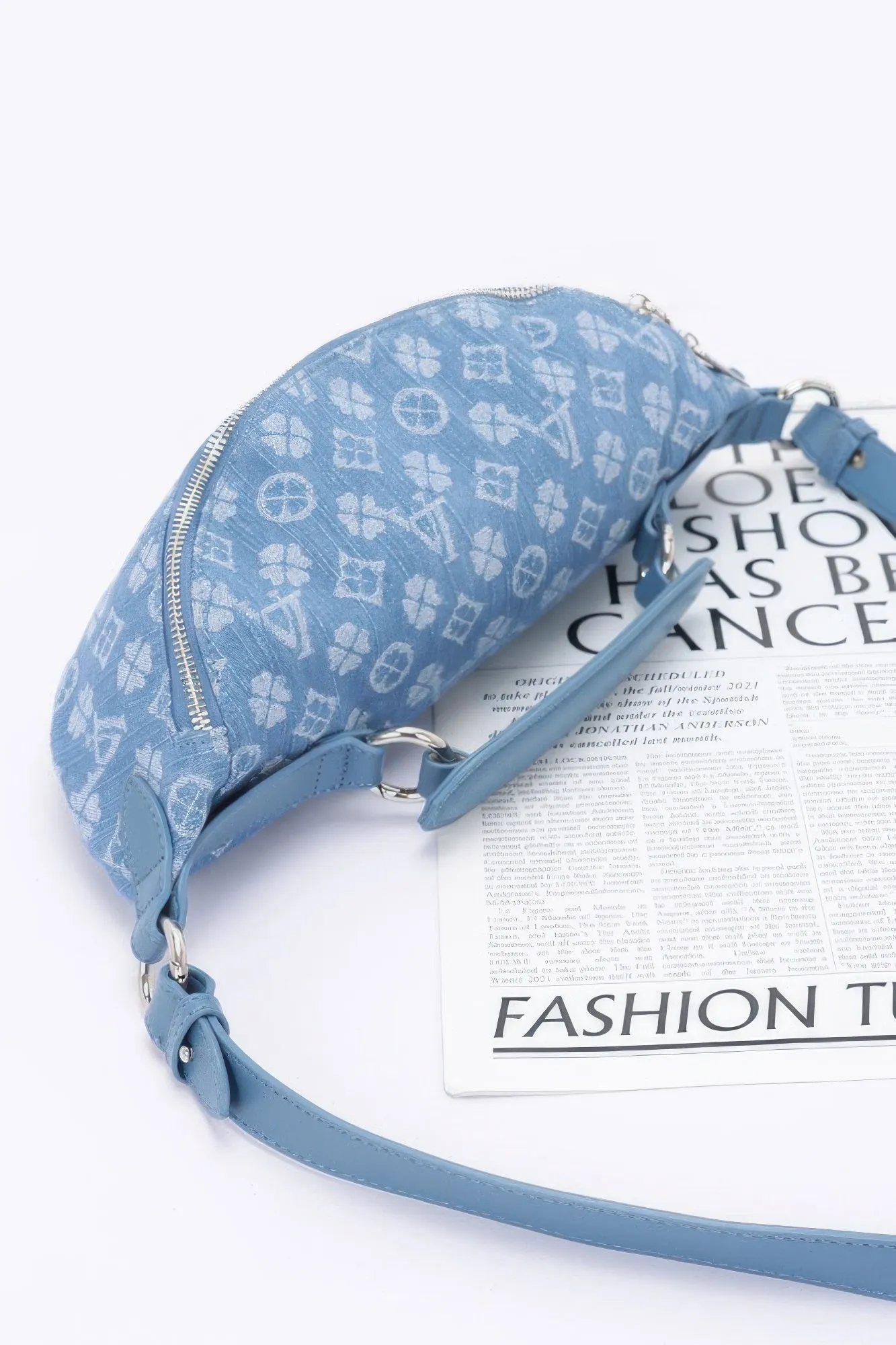 Embossed Denim Crossbody Bag sold by Unique Kulture product image thumbnail 4