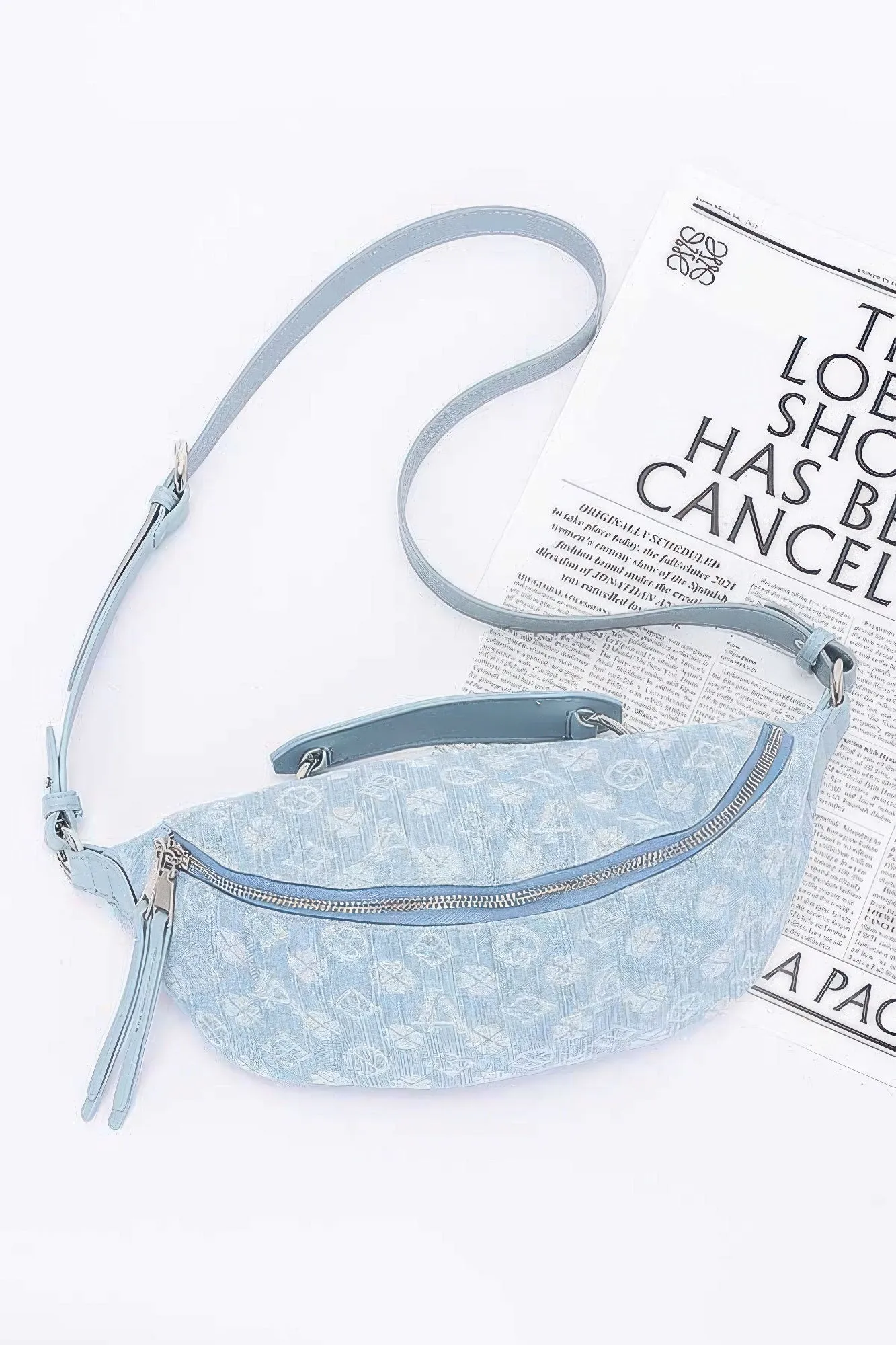 Embossed Denim Crossbody Bag sold by Unique Kulture product image thumbnail 5