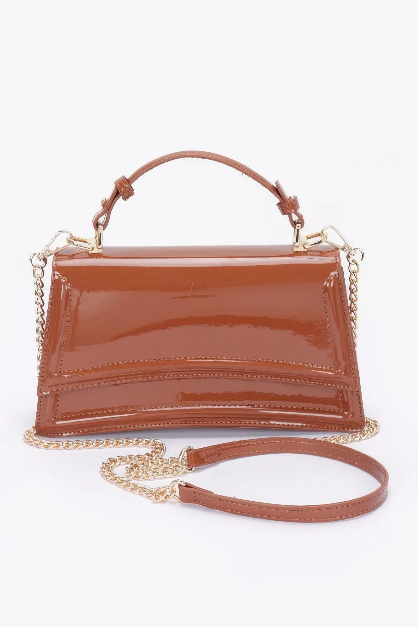 Enamel Top Handle Flap Bag sold by Unique Kulture product image thumbnail 2