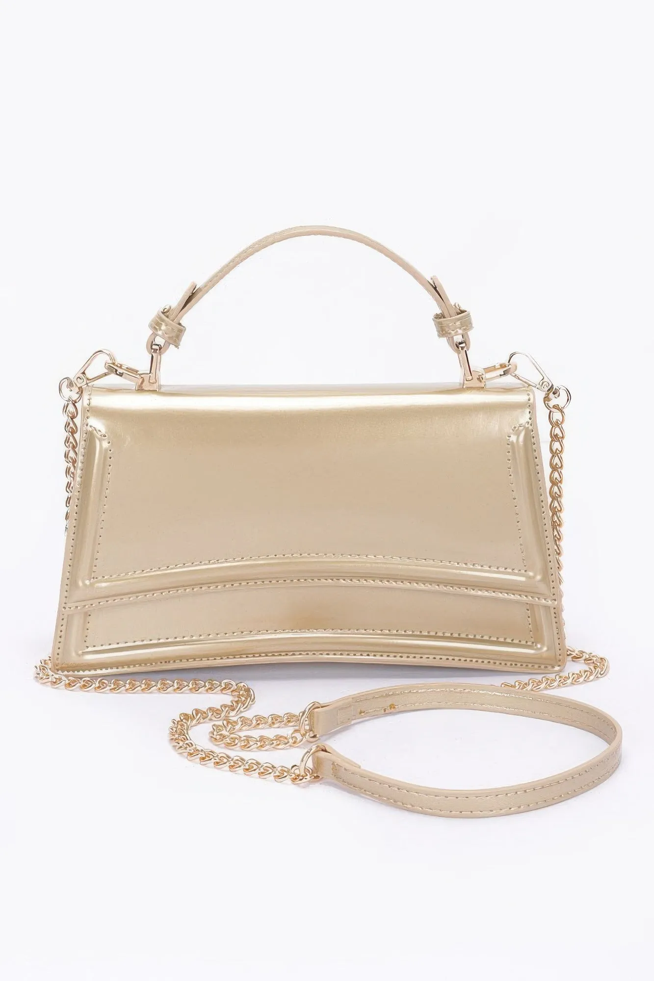 Enamel Top Handle Flap Bag sold by Unique Kulture