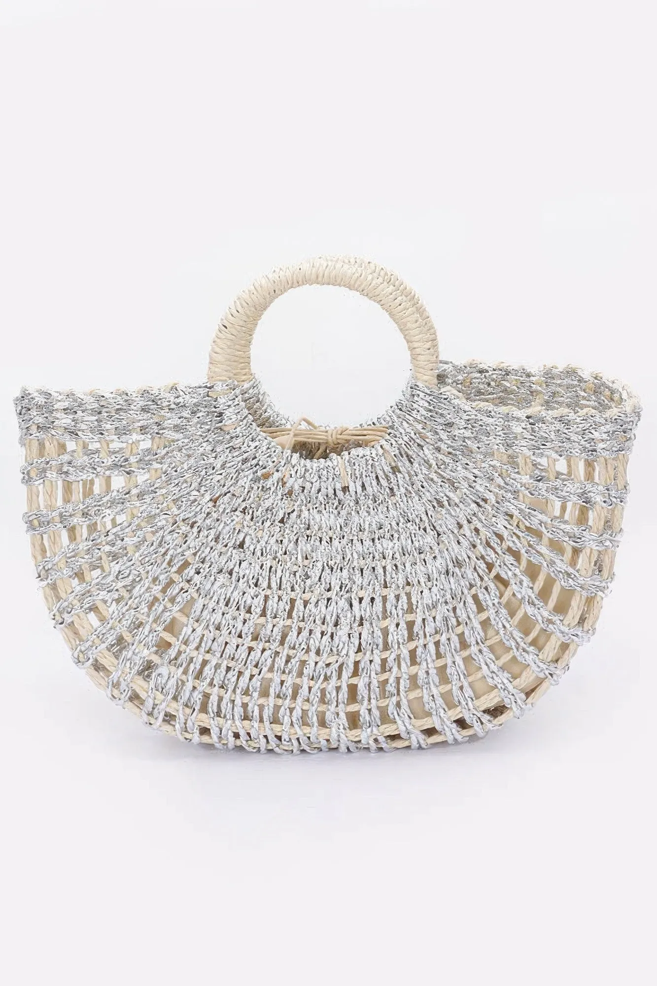 Metallic Faux Straw Tote Bag W Pouch sold by Unique Kulture product image thumbnail 5