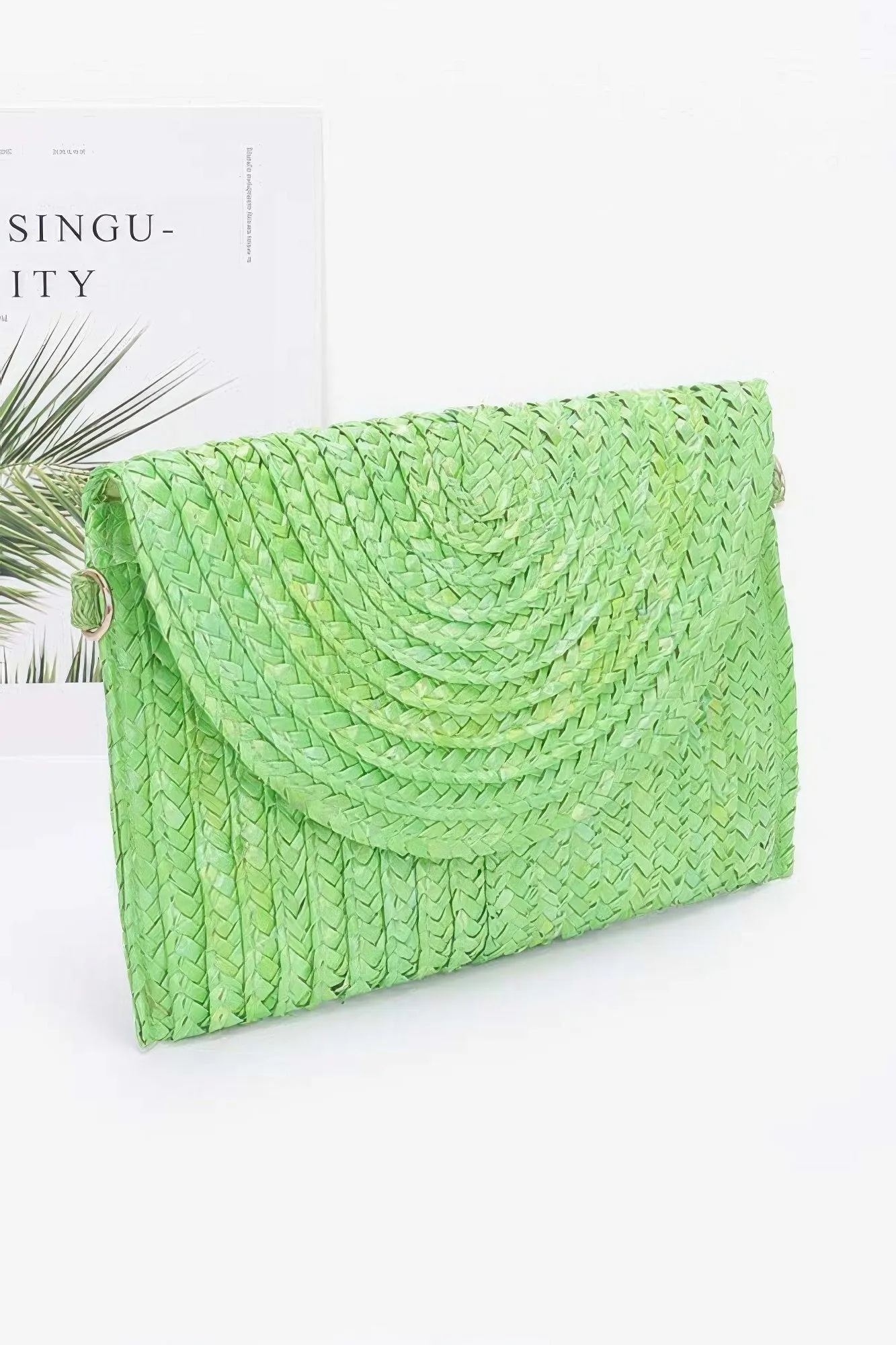 Straw Pom Pom Flap Bag sold by Unique Kulture product image thumbnail 2