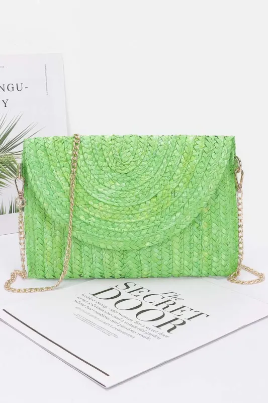 Straw Pom Pom Flap Bag sold by Unique Kulture