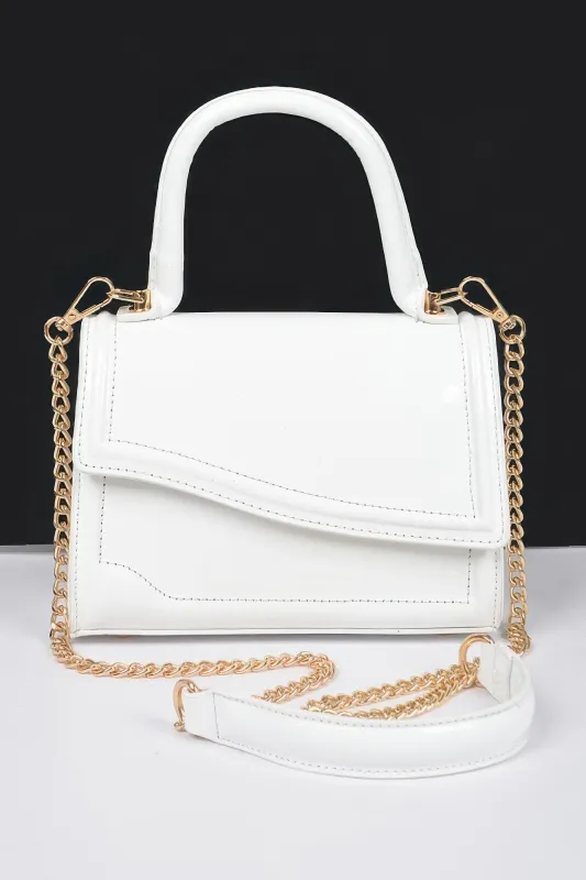 Enamel Faux Leather Top Handle Bag sold by Unique Kulture