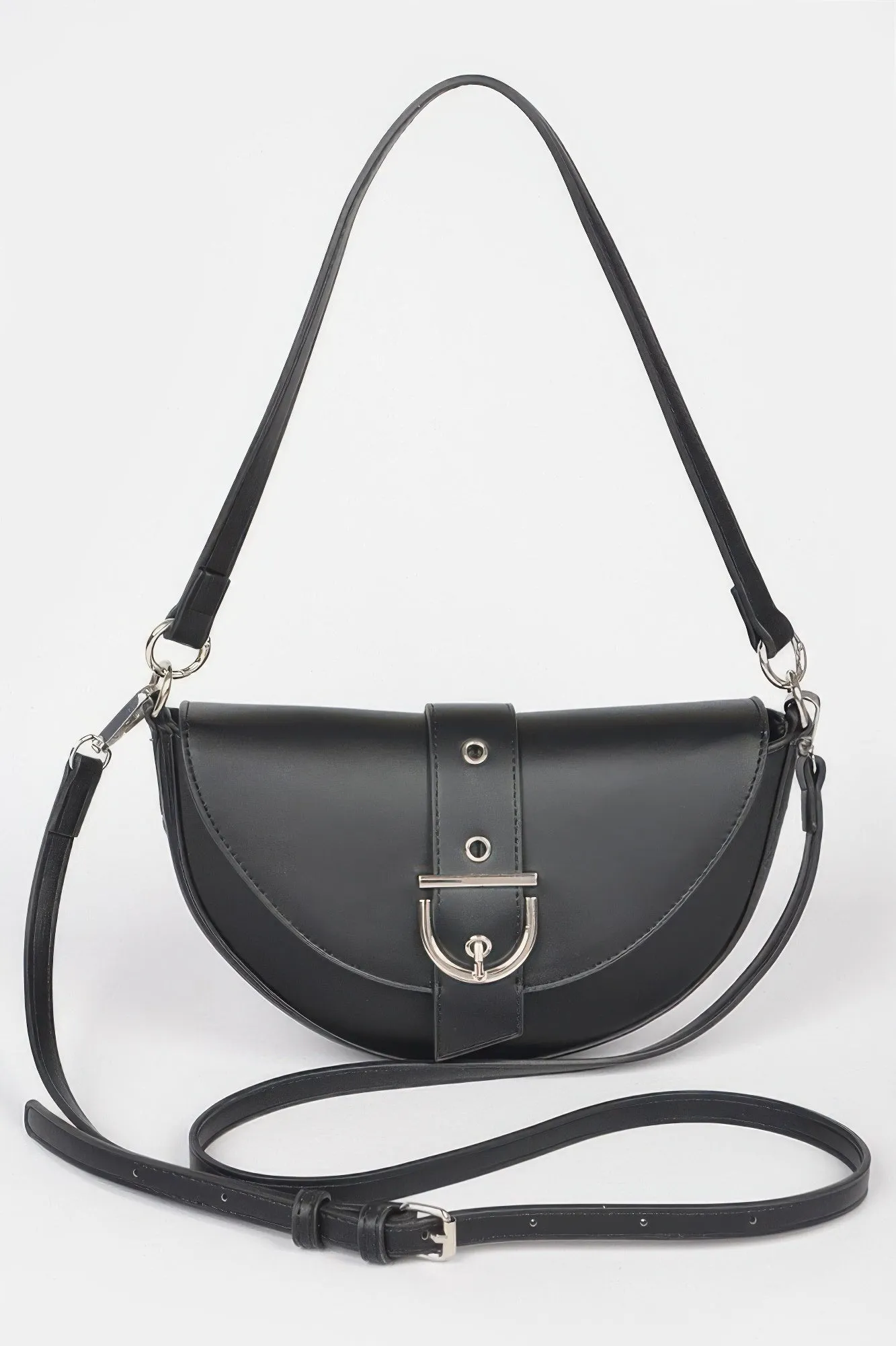 Faux Leather Buckle Shoulder Bag sold by Unique Kulture