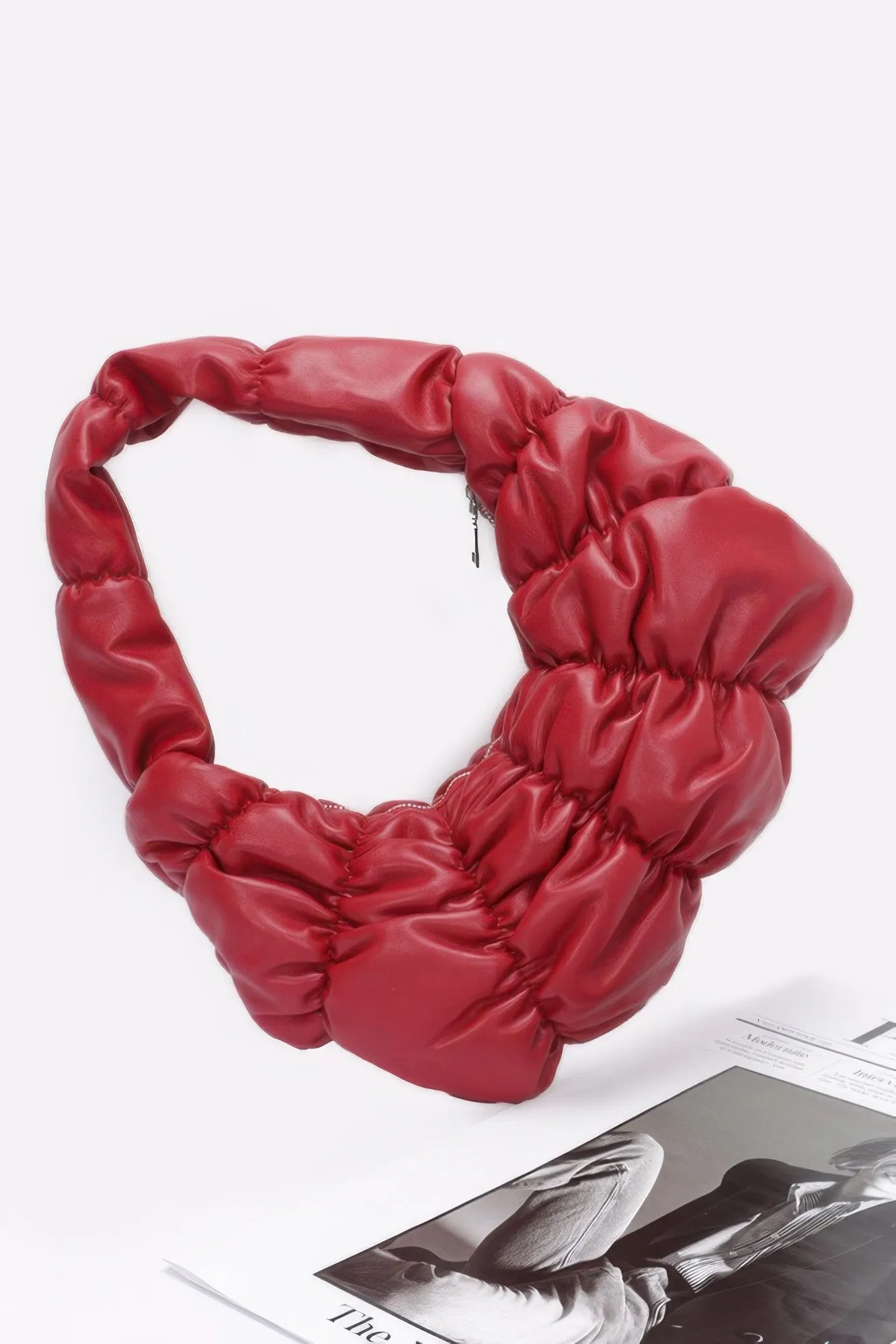 Pleated Faux Leather Shoulder Bag sold by Unique Kulture product image thumbnail 3