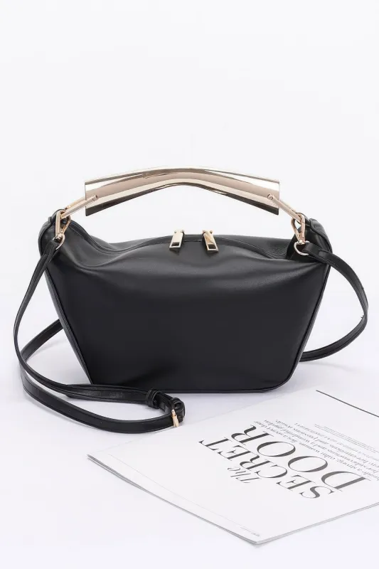 Faux Leather Metal Handle Bag sold by Unique Kulture