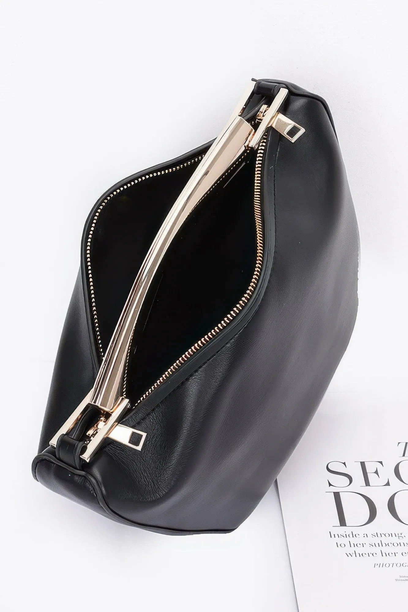 Faux Leather Metal Handle Bag sold by Unique Kulture product image thumbnail 5