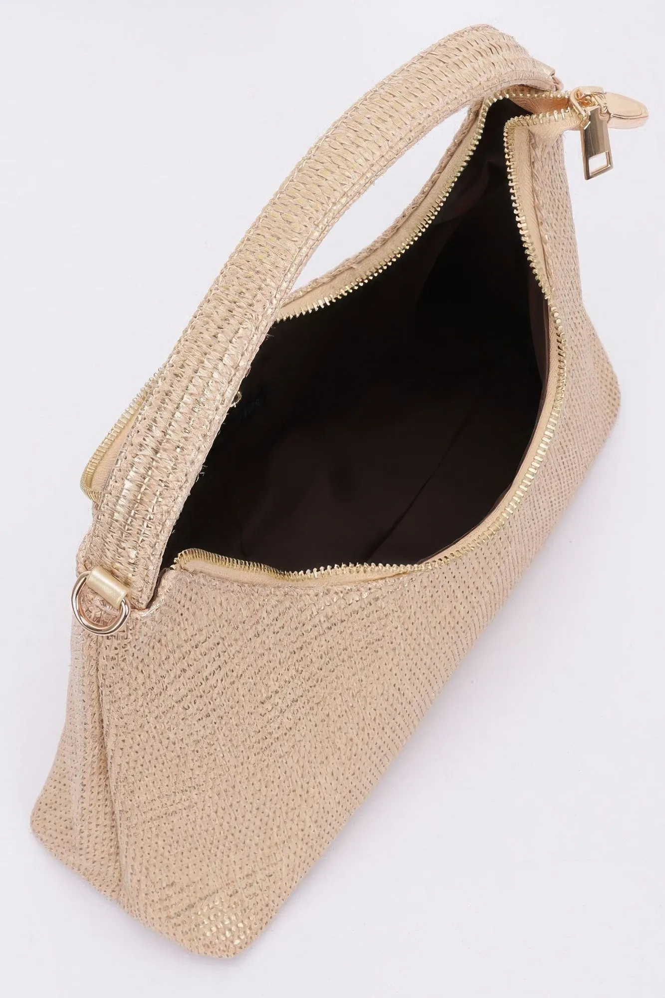 Metallic Faux Straw Hobo Bag sold by Unique Kulture product image thumbnail 3