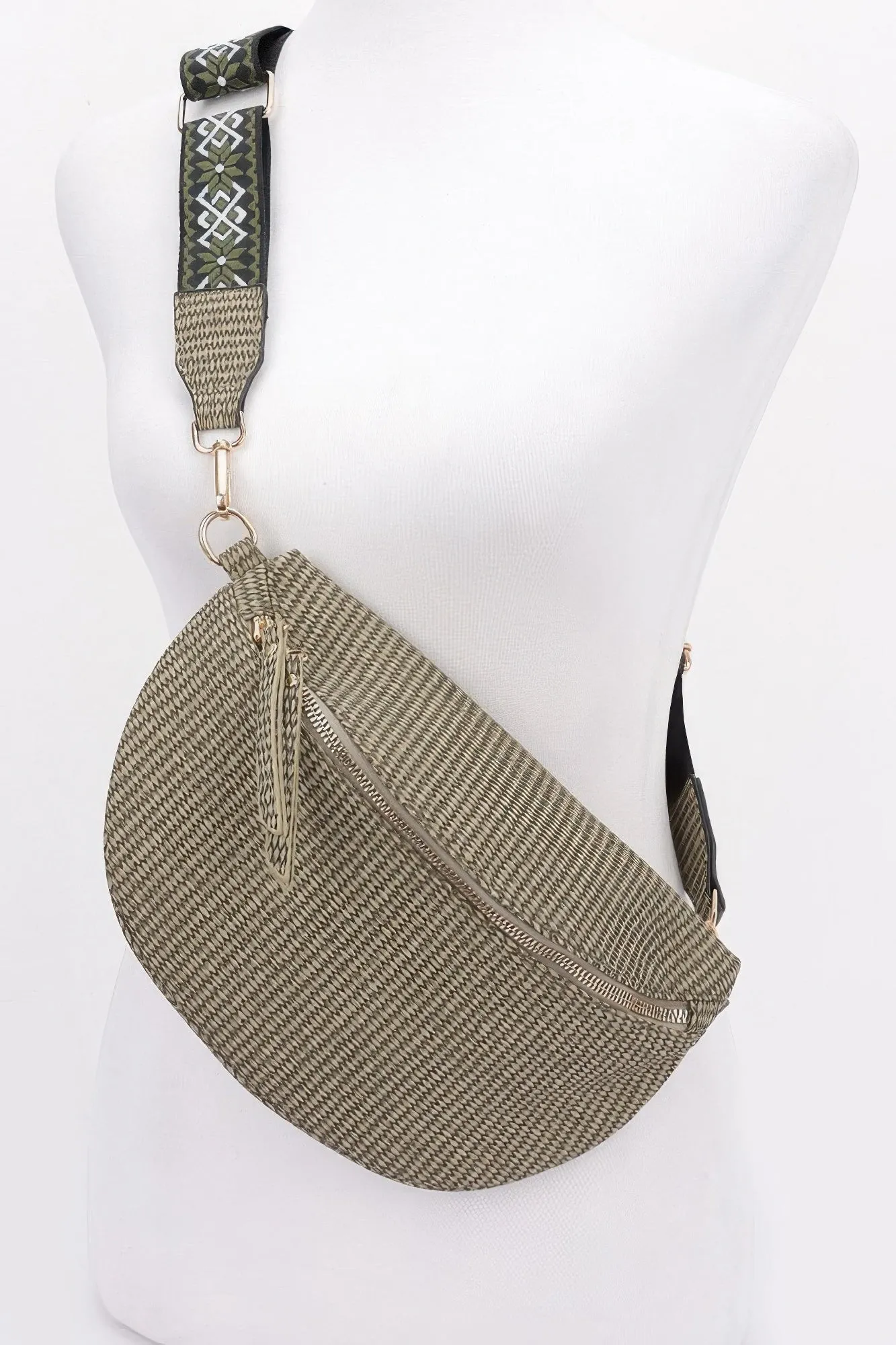 Faux Leather Fanny Pack W/ Multi Color Strap sold by Unique Kulture product image thumbnail 5