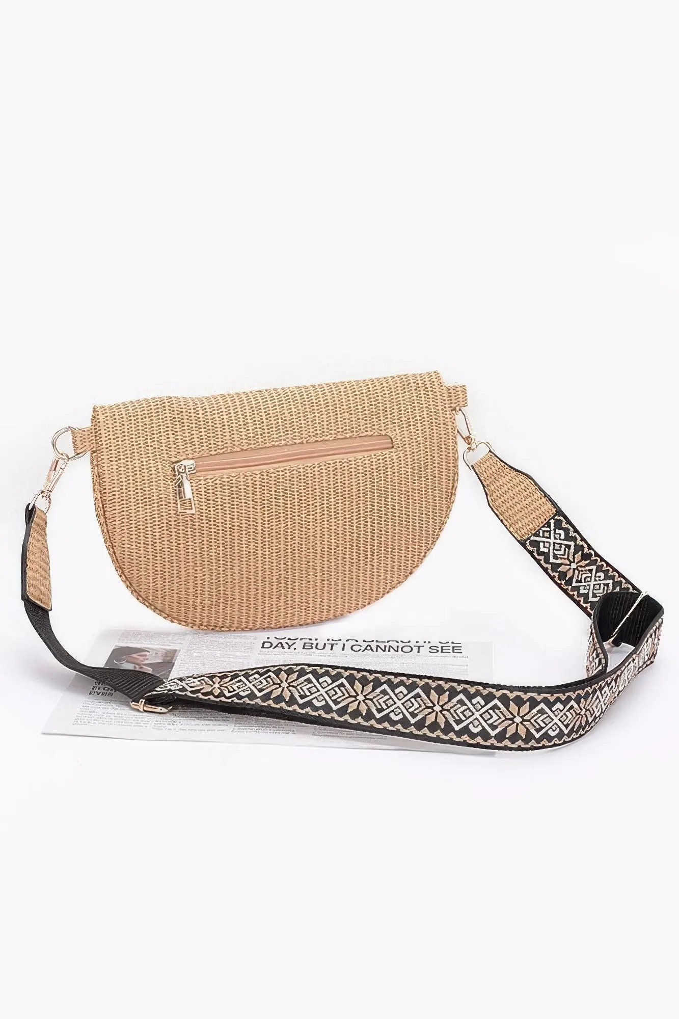 Faux Leather Fanny Pack W/ Multi Color Strap sold by Unique Kulture product image thumbnail 4