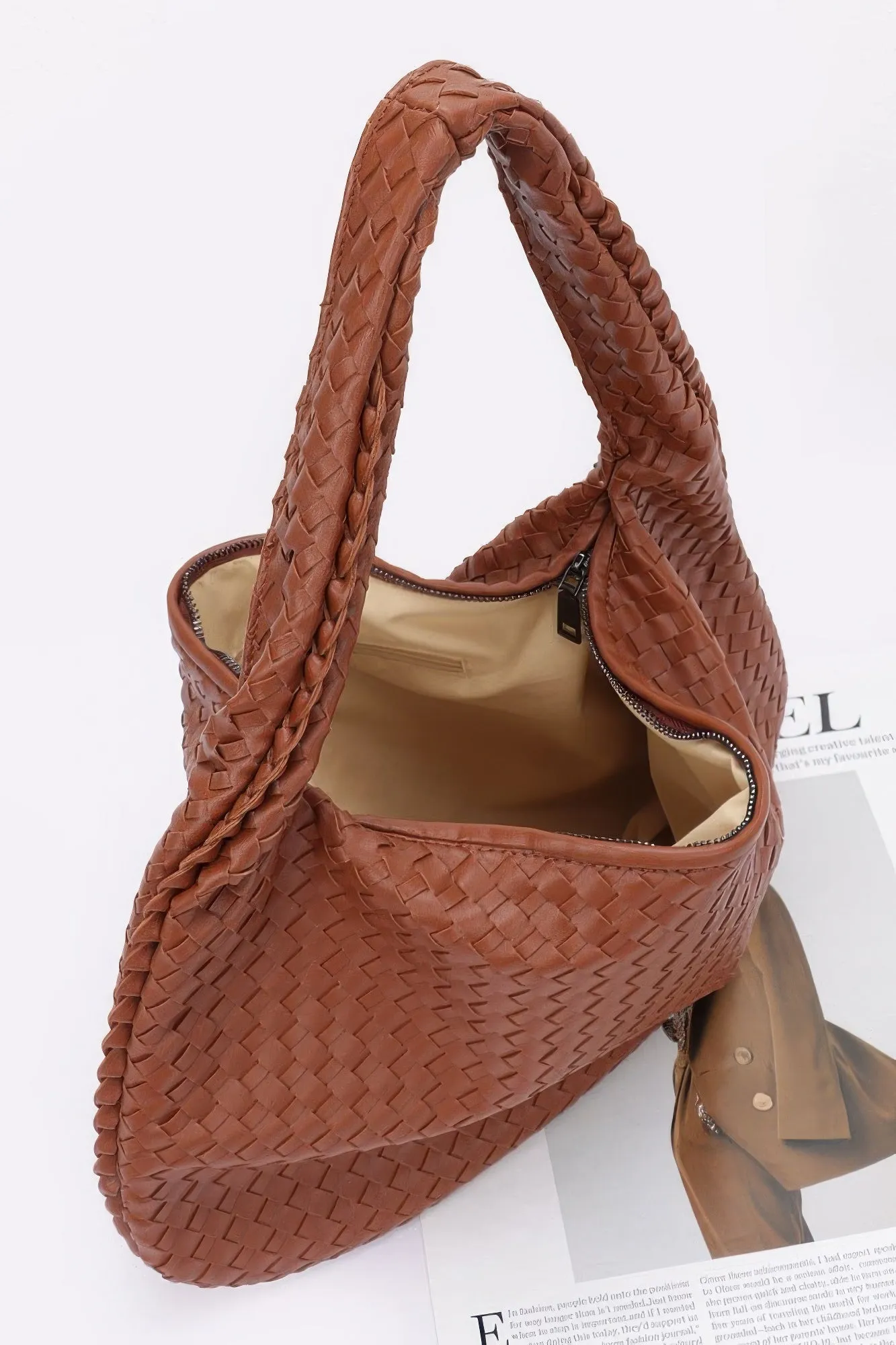 Faux Leather Braided Shoulder Bag sold by Unique Kulture product image thumbnail 3