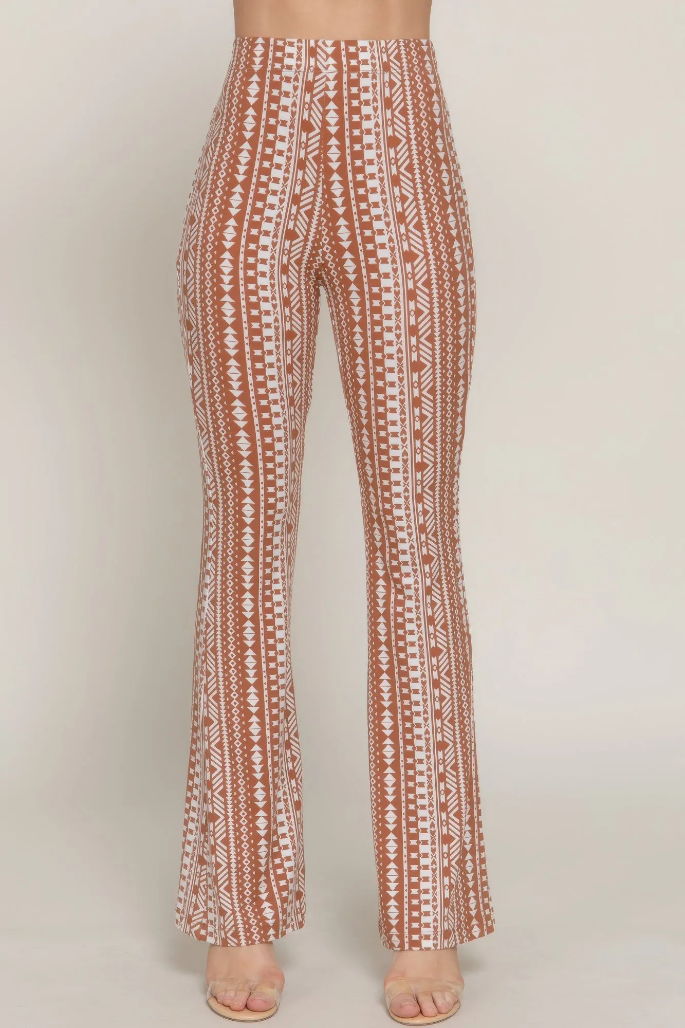 Waist Elastic Slim Flare Print Pants sold by Unique Kulture