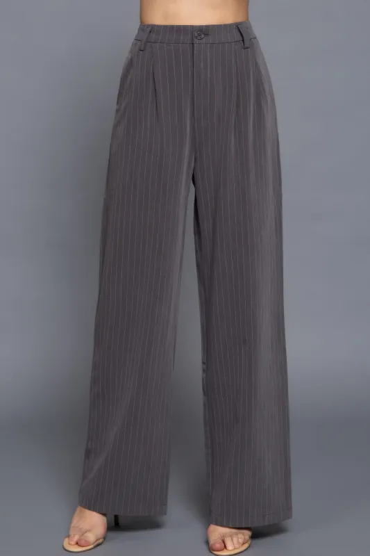 Pin Stripe Woven Straight Pants sold by Unique Kulture
