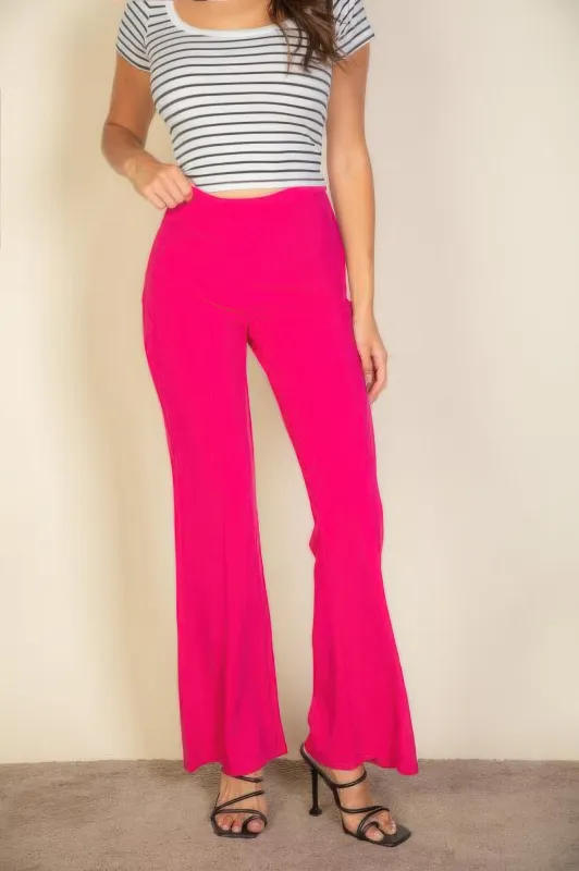 High Waist Stretch Crepe Flare Pants sold by Unique Kulture