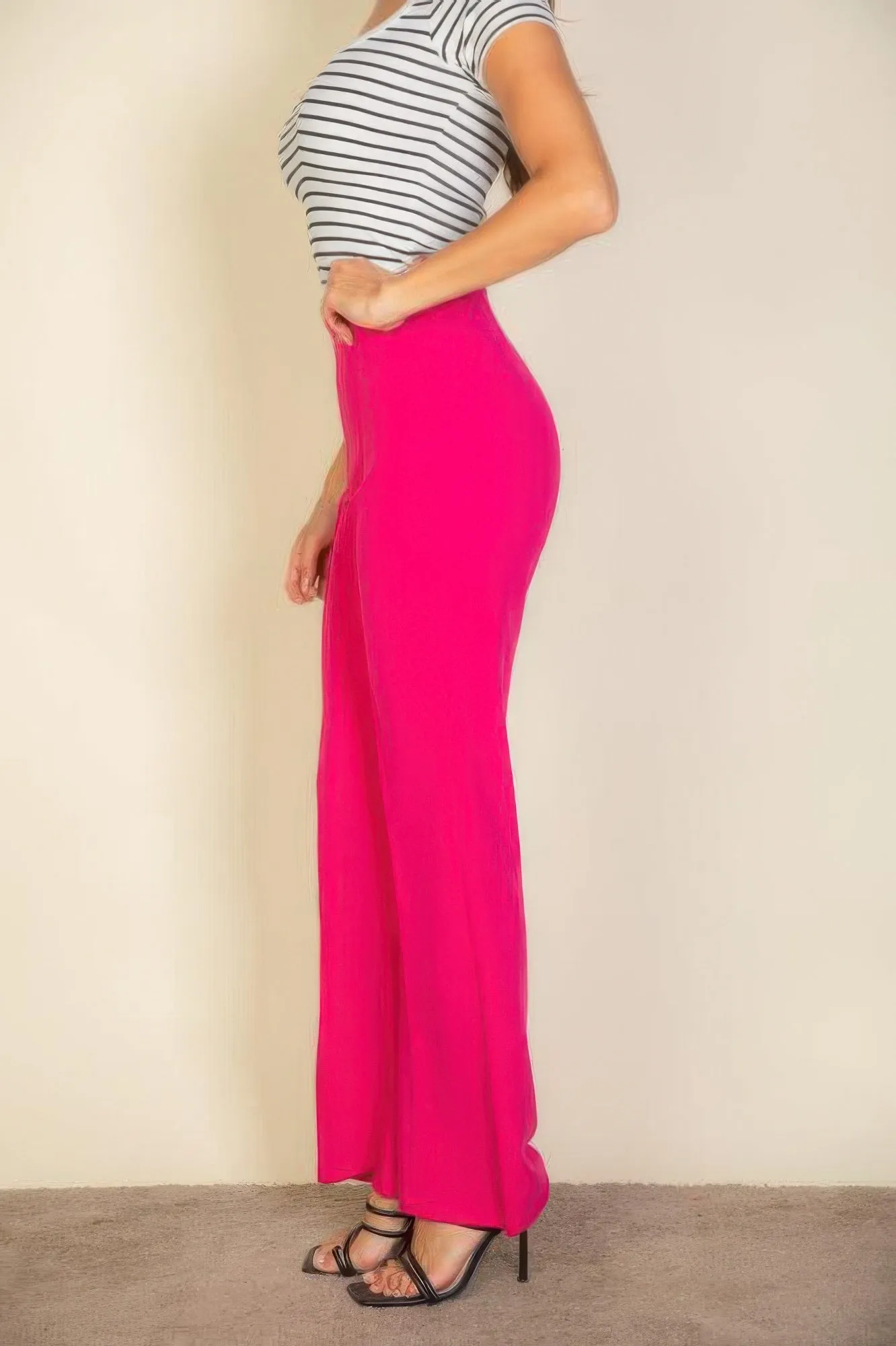High Waist Stretch Crepe Flare Pants sold by Unique Kulture product image thumbnail 3