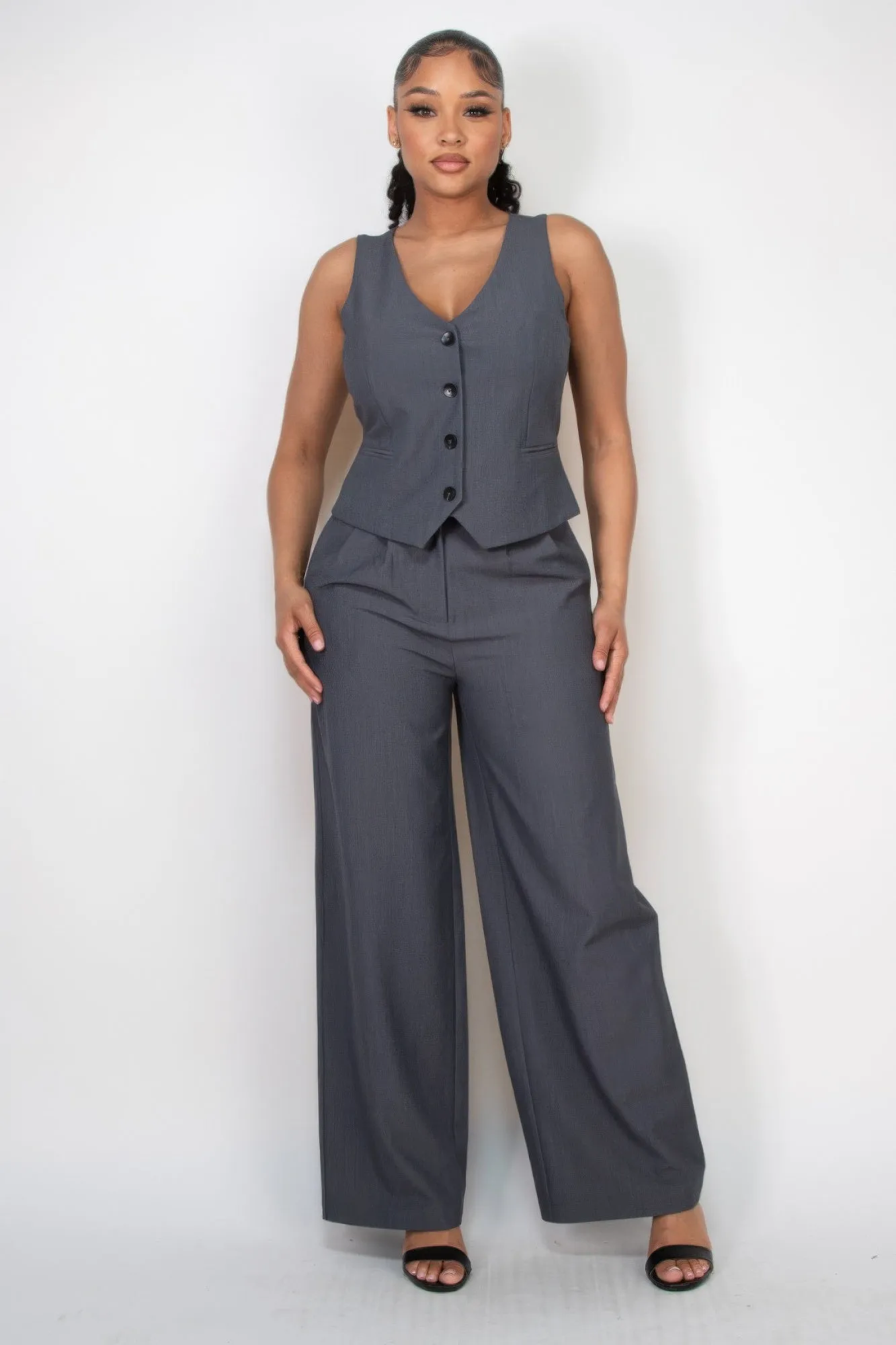 Pleated Double Waistband Pants sold by Unique Kulture product image thumbnail 2