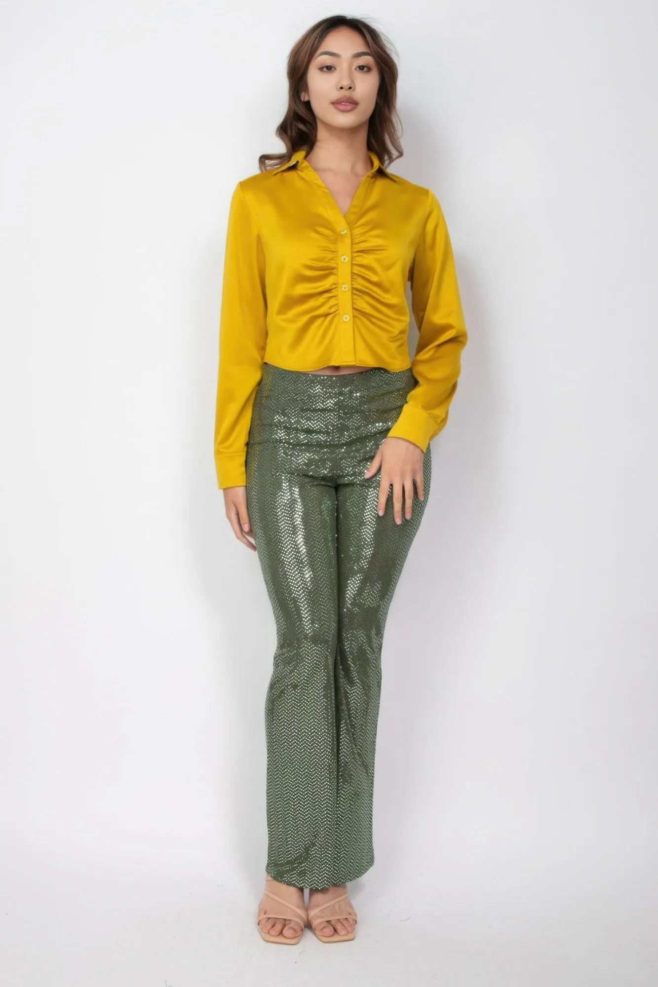 Sequined Fit & Flare Midrise Pants sold by Unique Kulture product image thumbnail 2