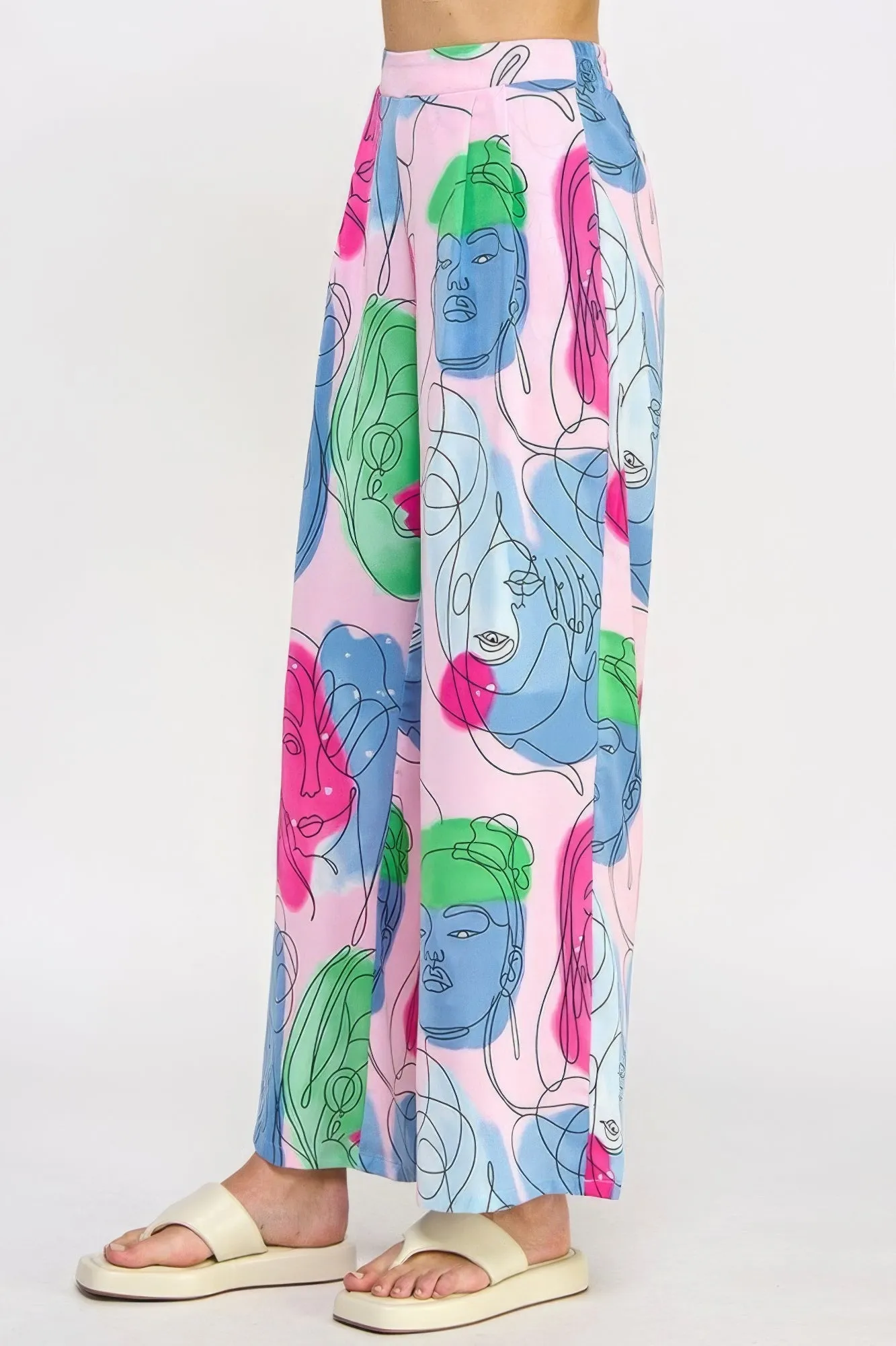 Printed Wide Leg Pant With Elastic Back sold by Unique Kulture product image thumbnail 3