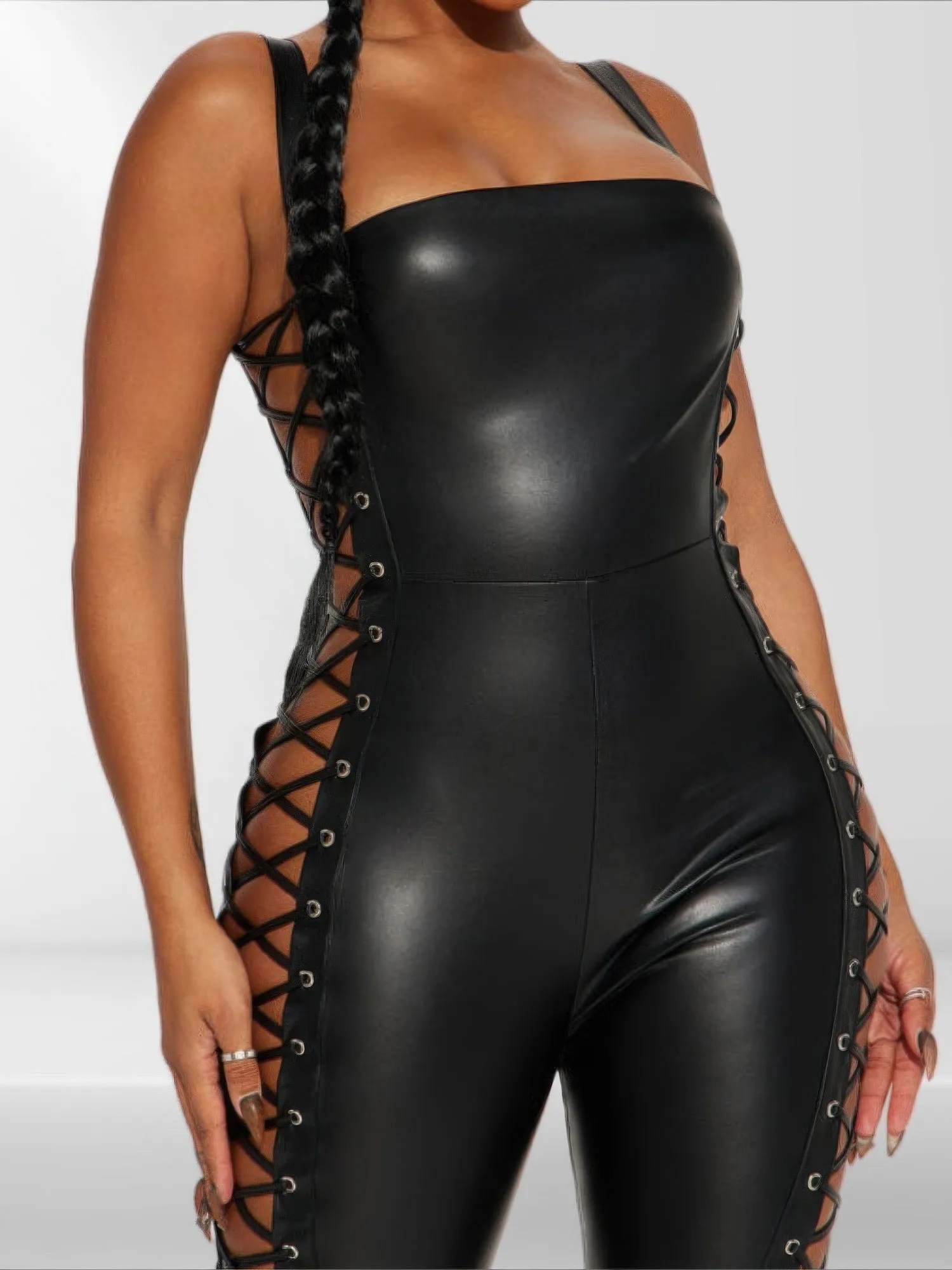 Faux Leather Jumpsuit sold by Unique Kulture product image thumbnail 2