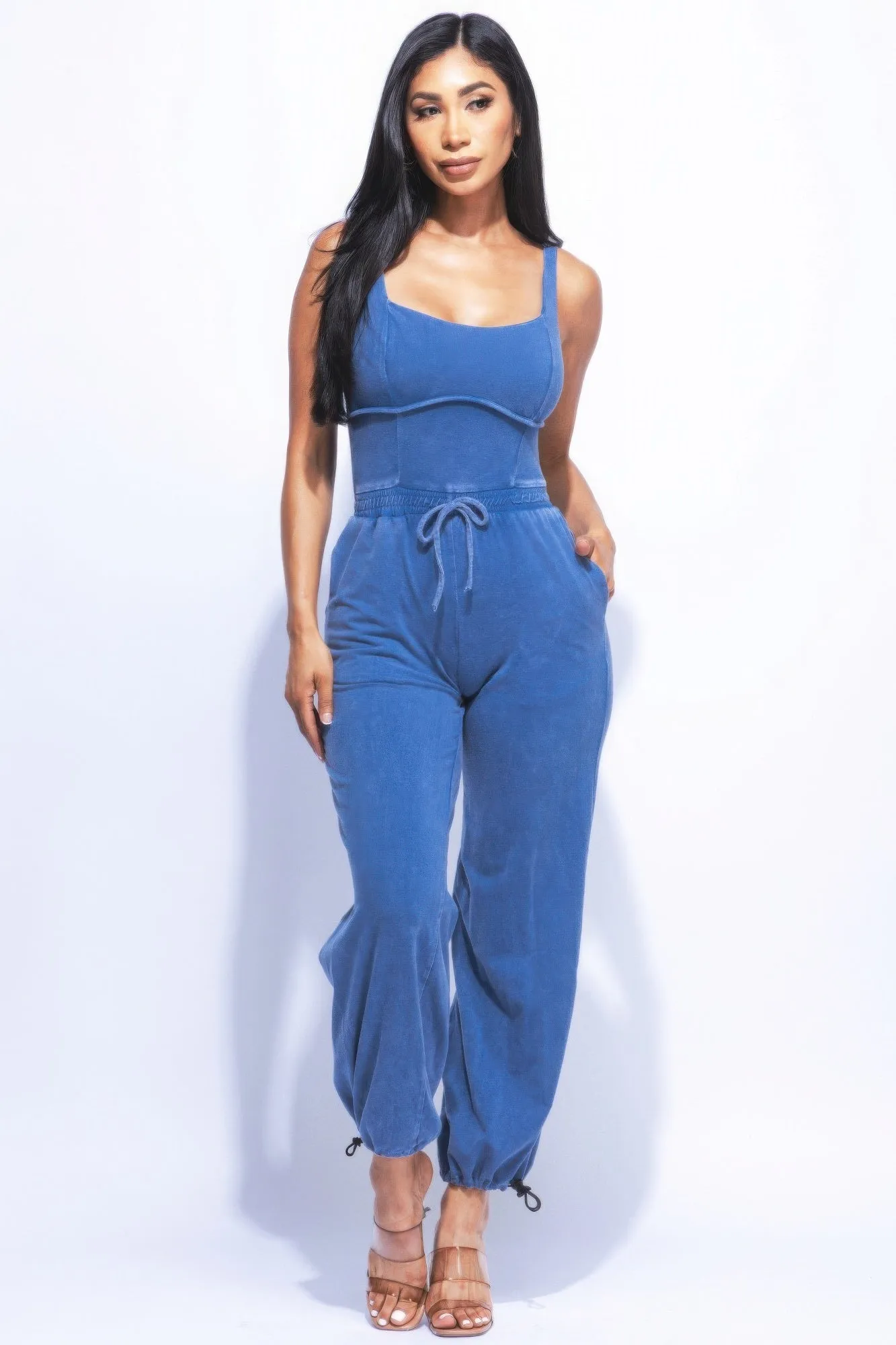 Washed Jumpsuit With Adjustable Ankle sold by Unique Kulture