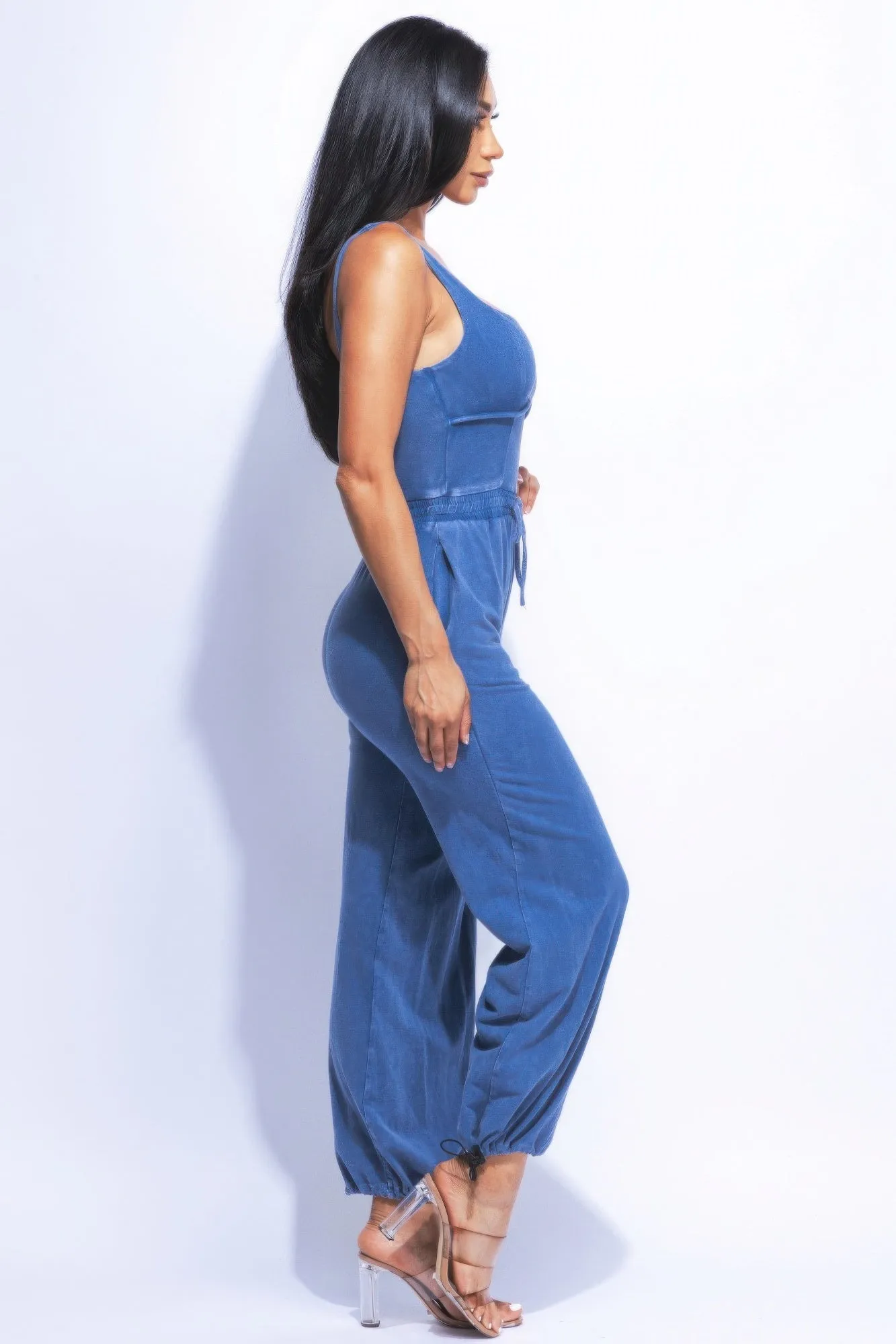 Washed Jumpsuit With Adjustable Ankle sold by Unique Kulture product image thumbnail 3