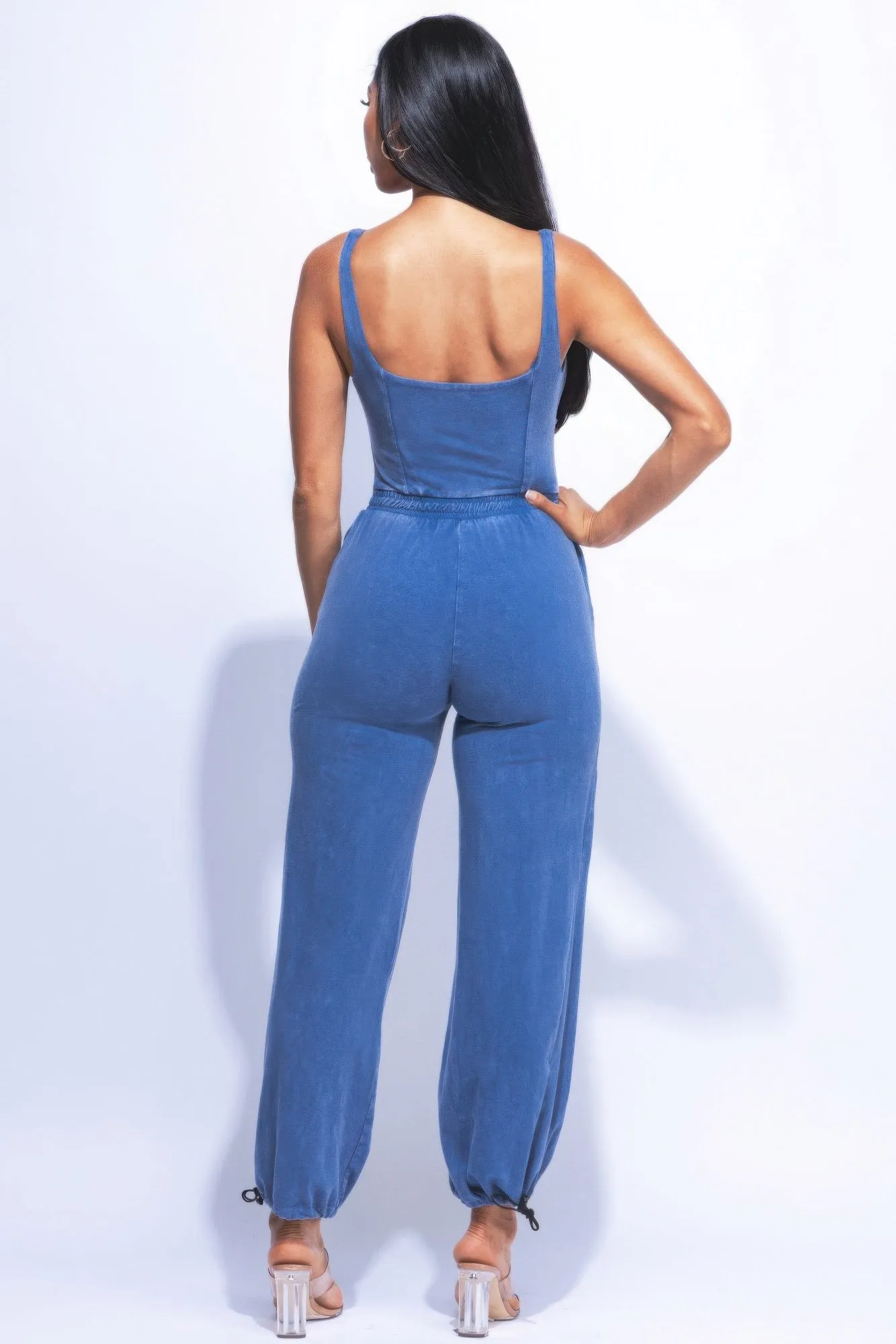 Washed Jumpsuit With Adjustable Ankle sold by Unique Kulture product image thumbnail 4