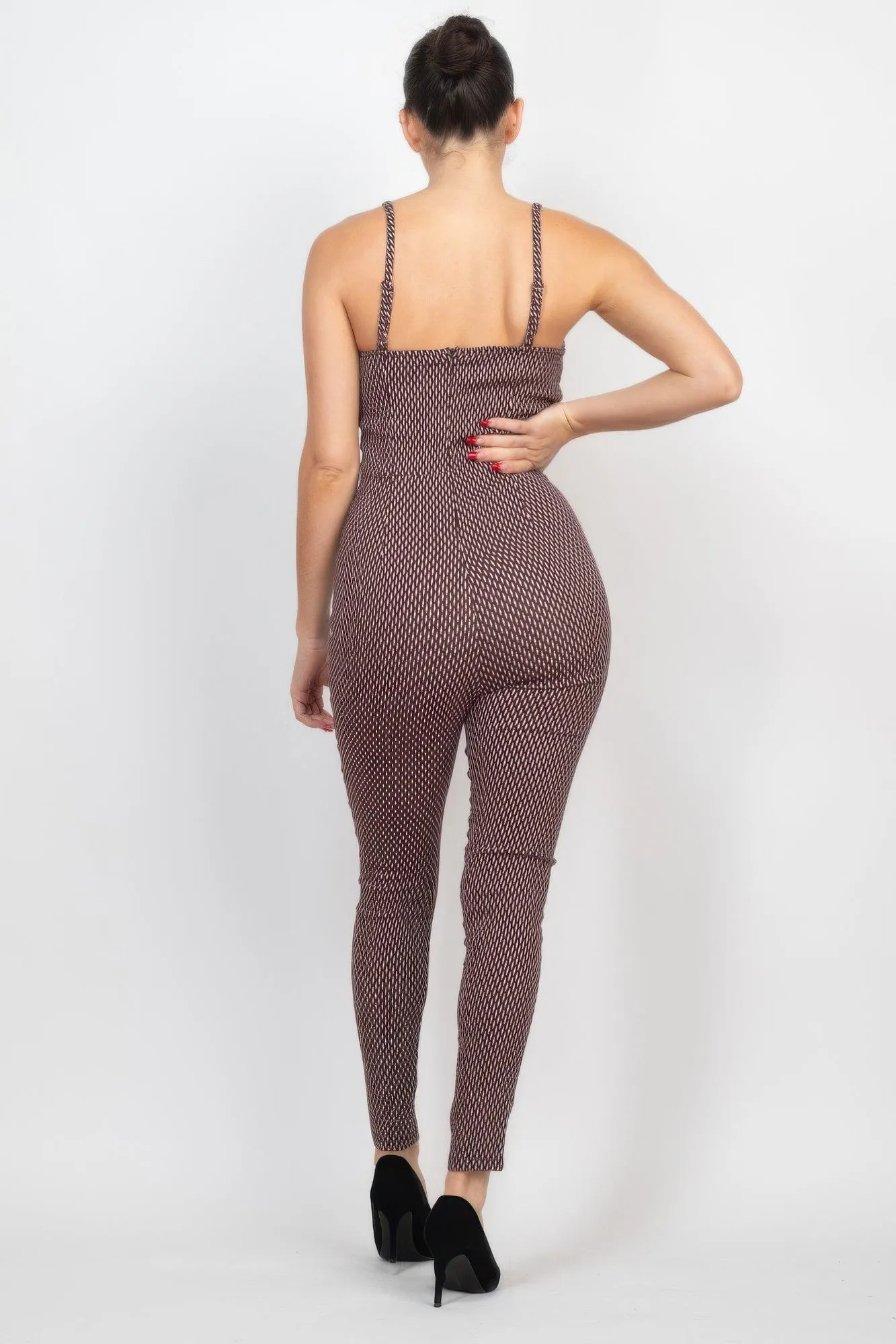 Plaid Sleeveless Zippered Jumpsuit sold by Unique Kulture product image thumbnail 4