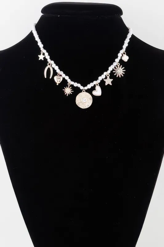 Multi Shiny Charms Beaded Necklace sold by Unique Kulture