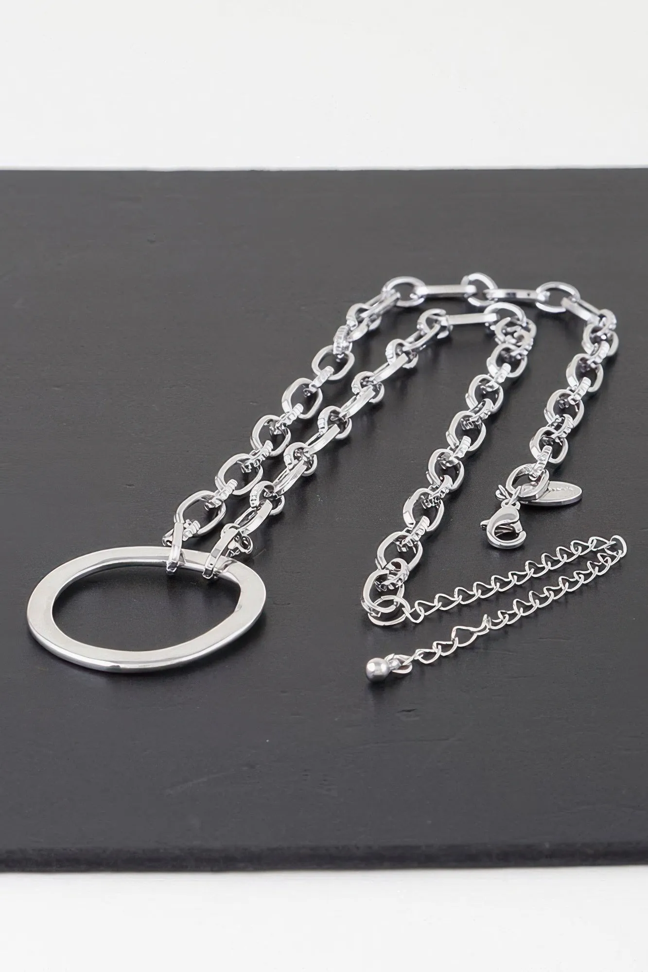 Hammered Hoop Chain Necklace sold by Unique Kulture product image thumbnail 4
